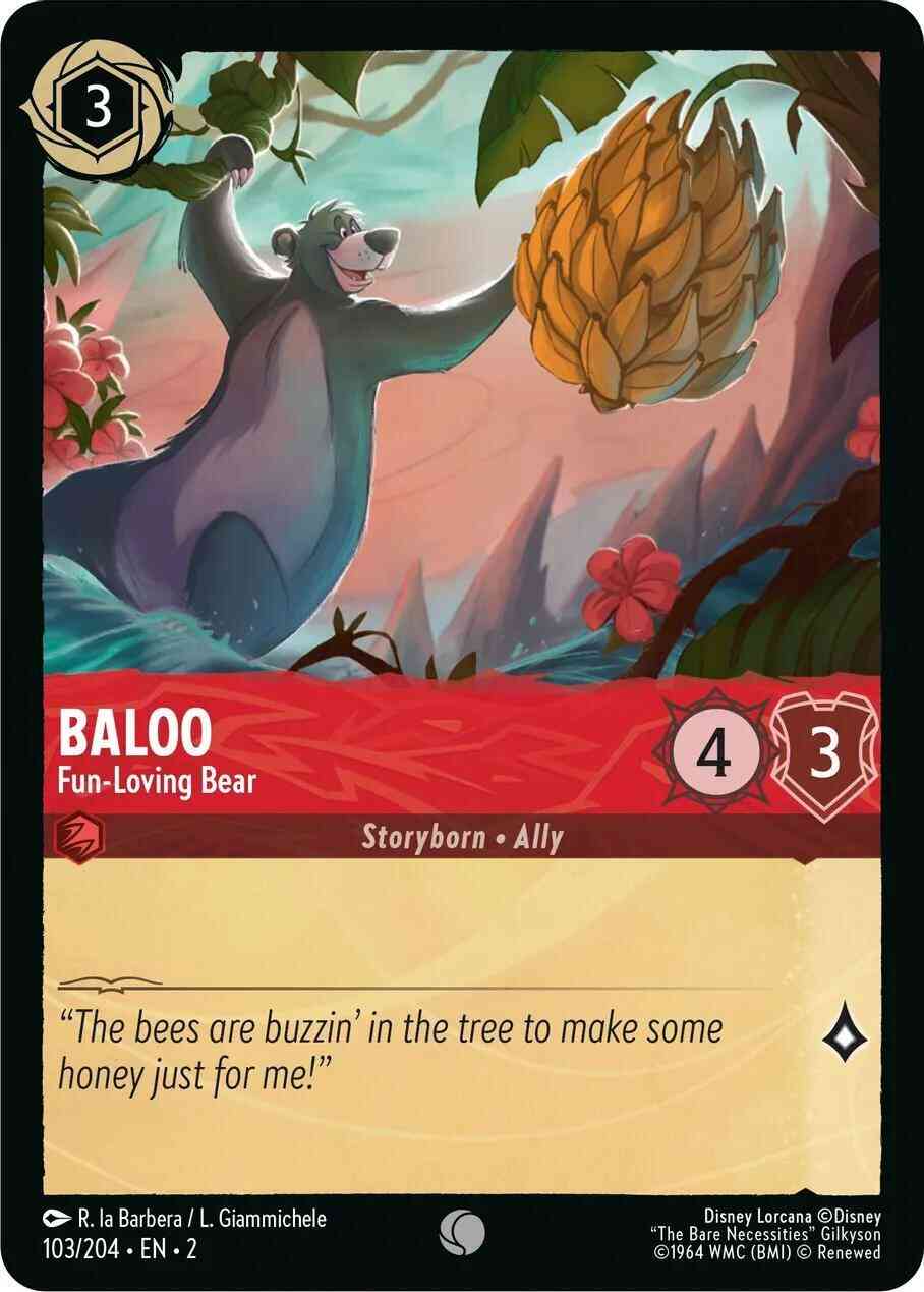 Lorcana Baloo - Fun-Loving Bear - 103/204 [Rise Of The Floodborn] [Non-Foil]
