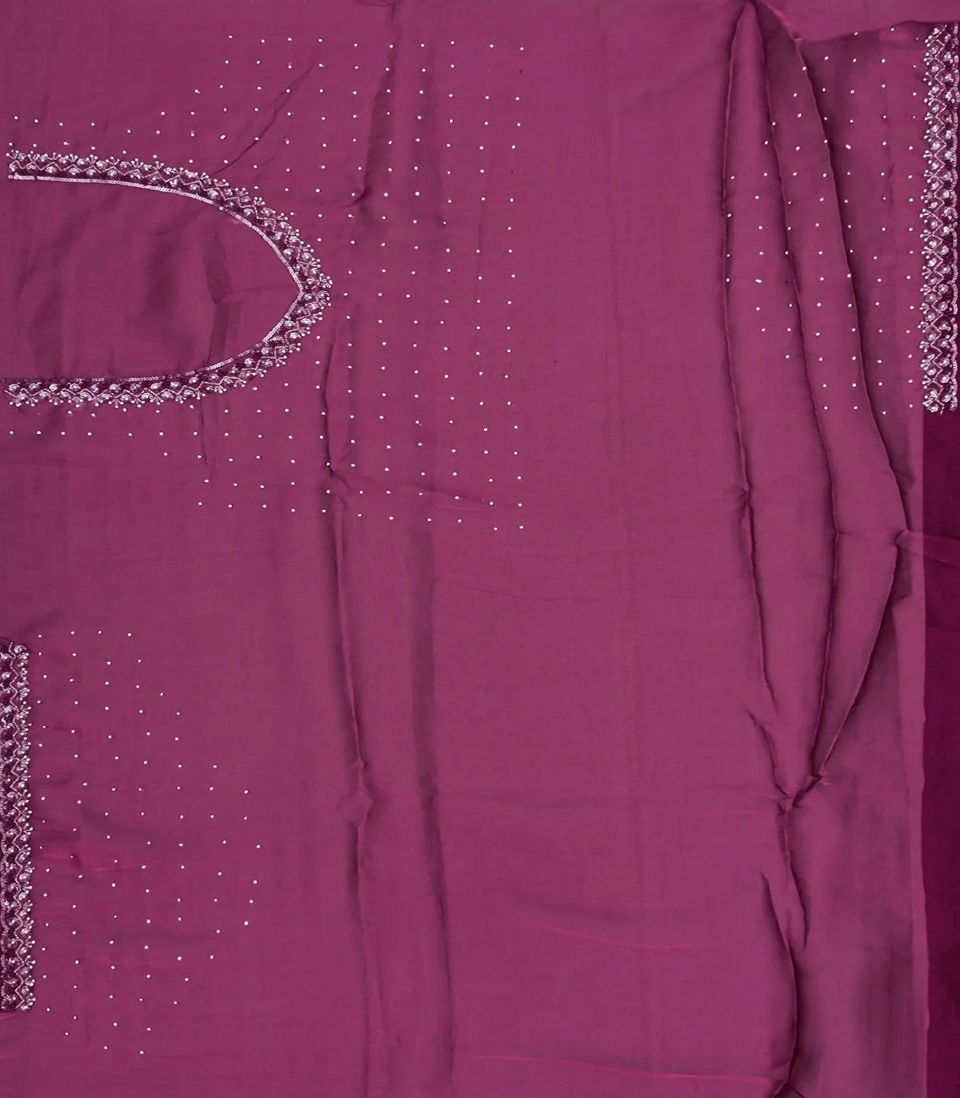 RmKV Burgundy Woven Viscose Saree With Embroidered Sequin Motifs-Burgundy - view 4