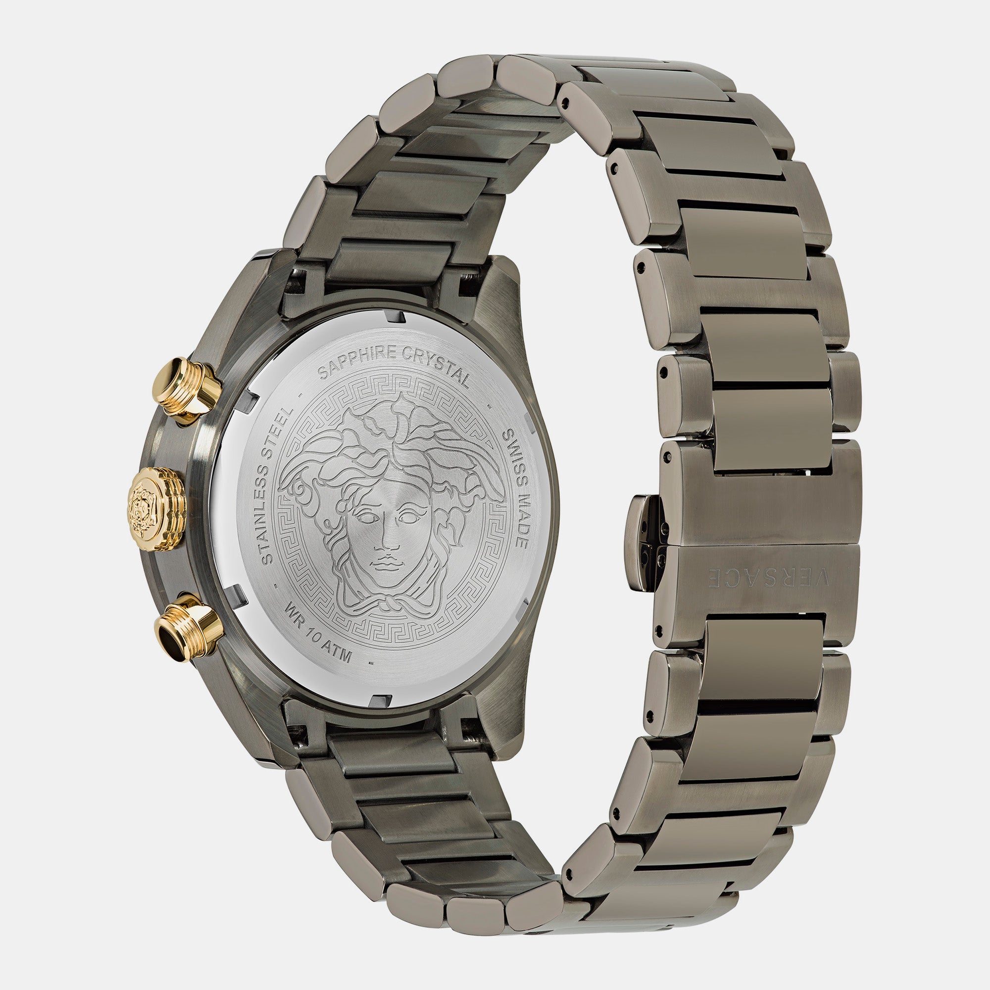 Versace Greca Dome Men Quartz Black Dial Chronograph Stainless Steel Watch VE6K00623 - view 2