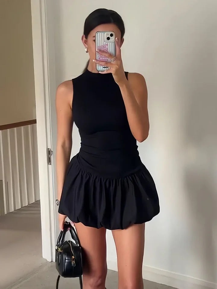 Alamode By Akanksha Cairo Statement Summer Dress in Black