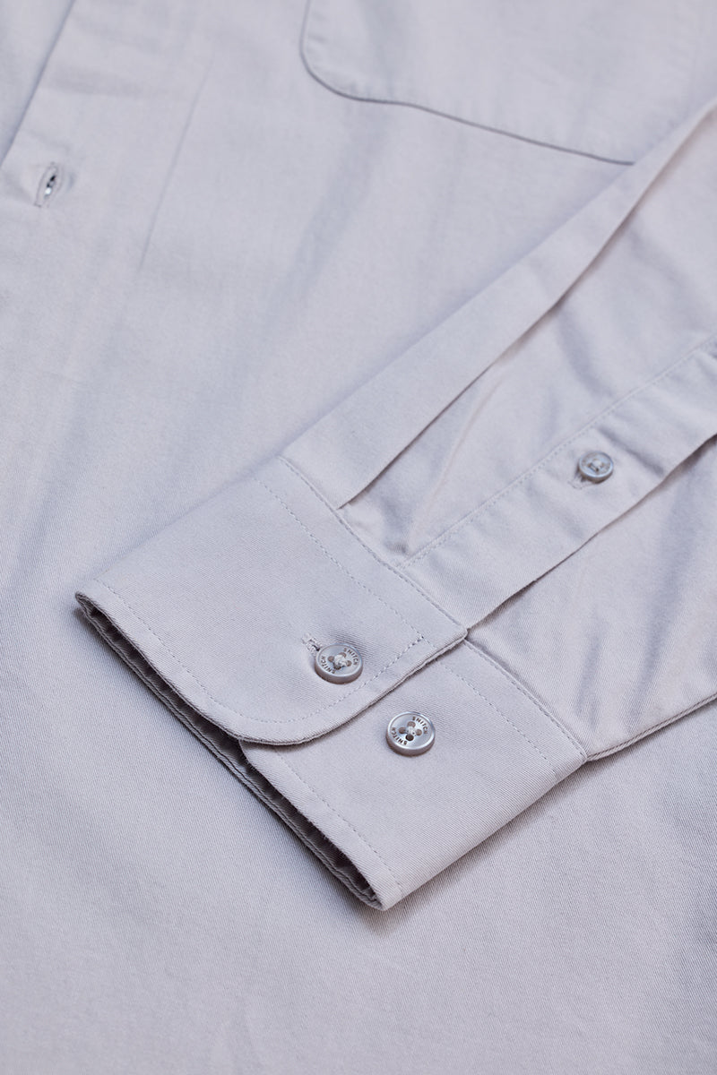 SNITCH Light Grey Solid Double Pocket Overshirt - view 8
