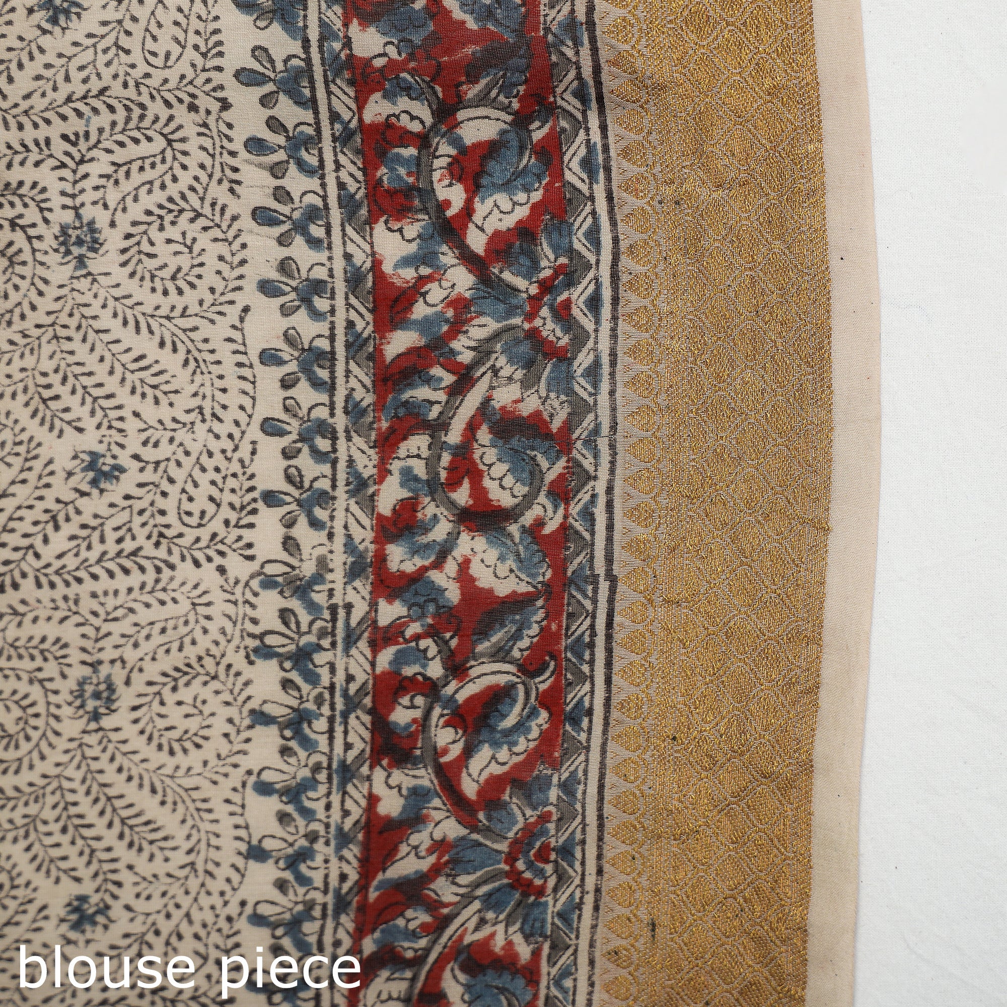 VENKATA BHANU KALAMKARI PEDANA Black - Original Pedana Kalamkari Block Print Silk Saree - view 5