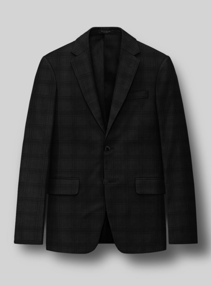 StudioSuits Napolean Brook Overcheck Black Wool Jacket