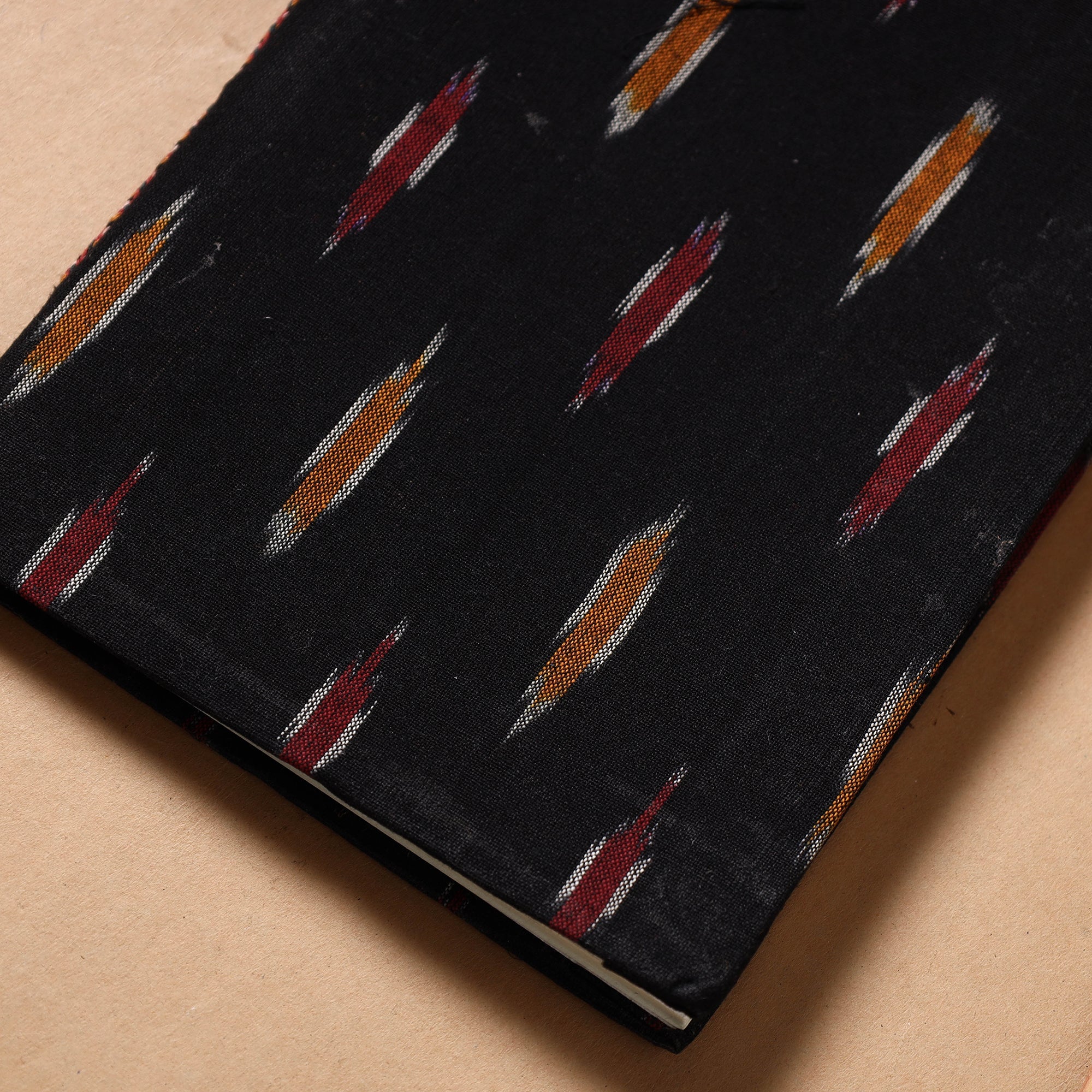 CHUTNEY CRAFT STUDIO Black - Ikat Fabric Cover Handmade Paper Notebook (9 x 7 in) - view 2