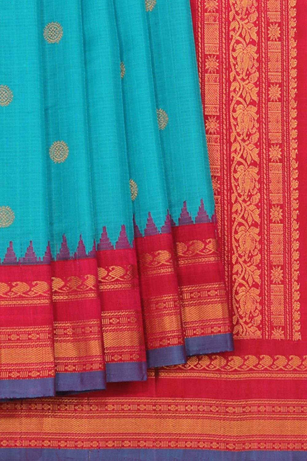 Kalanjali Gadwal Blue Saree – Women's