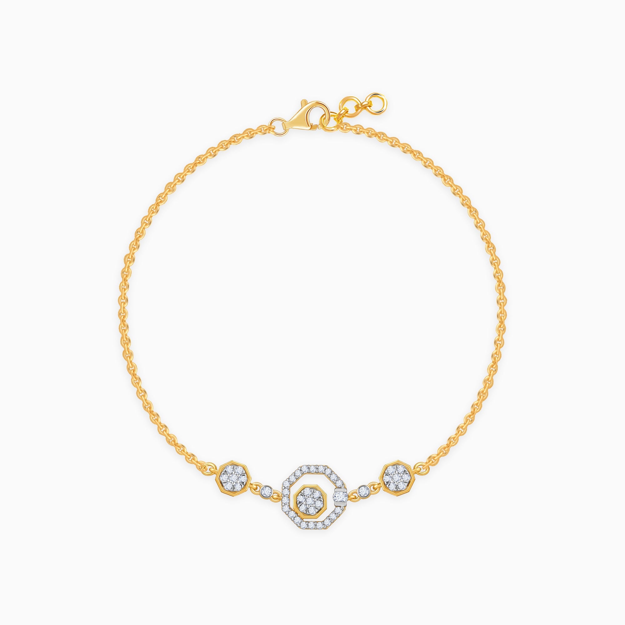 GIVA Jewellery Gold Krystallos Diamond Bracelet