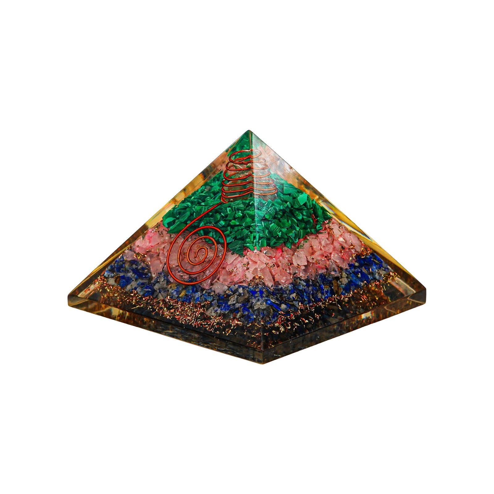 Gemsmantra Rose Quartz, Lapis Lazuli, Malachite Pyramids - view 2