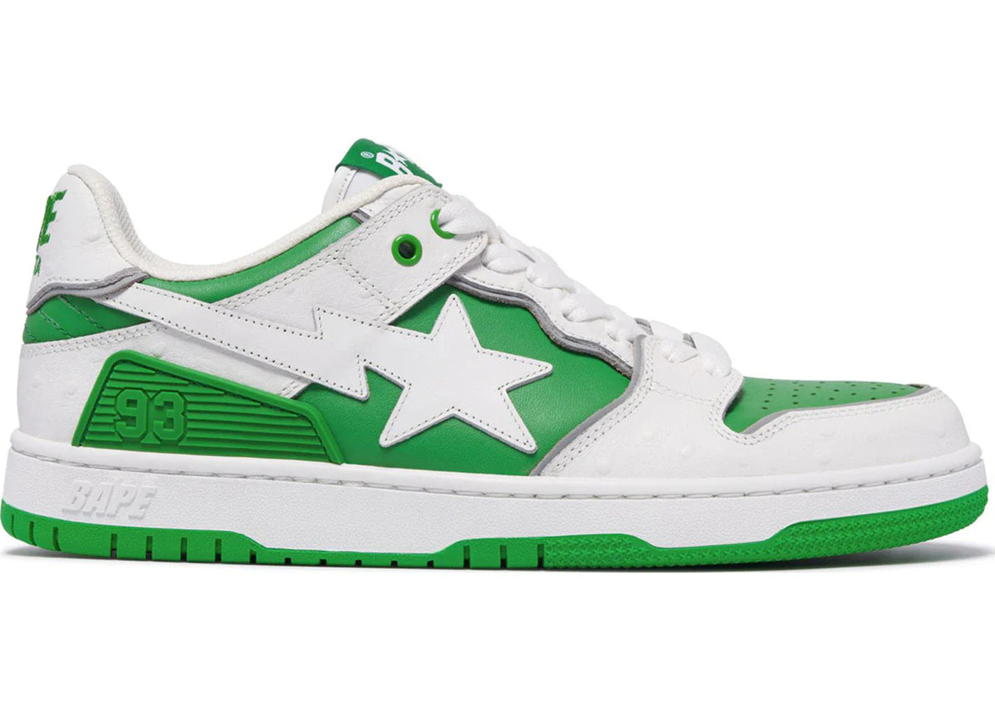 Bape A Bathing Ape Sk8 Sta #1 Ostrich Pack White Green
