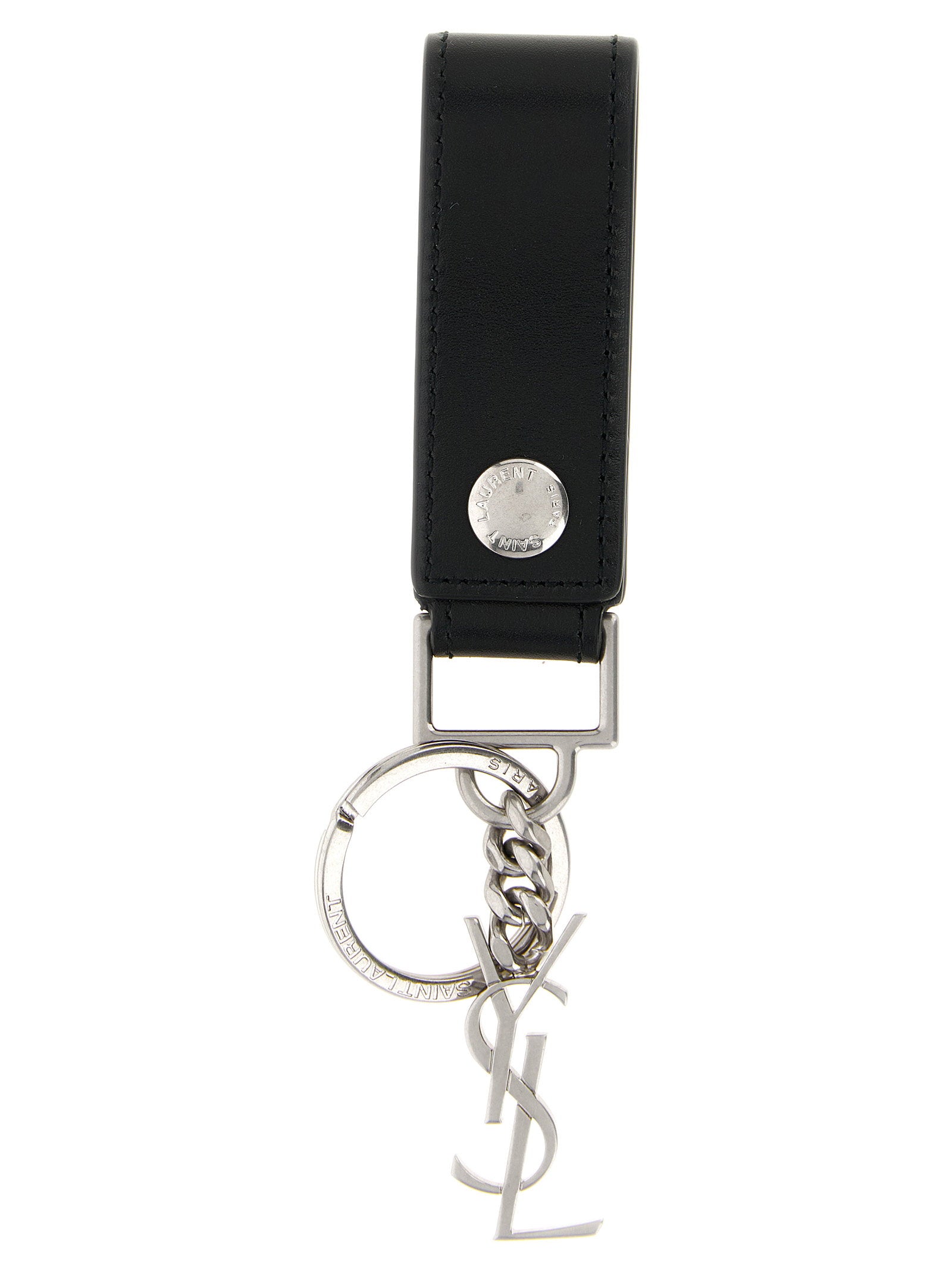 Saint Laurent Cassandre Key Ring – 100% calfskin leather