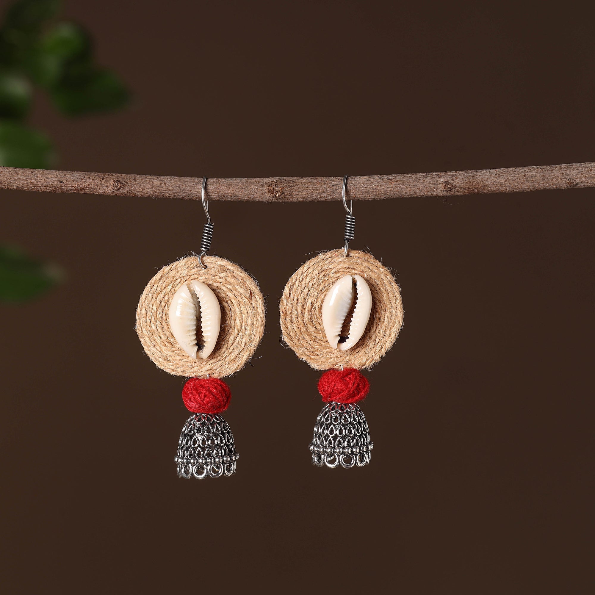 JALPARI Komal German Silver Jute Jhumki Earrings