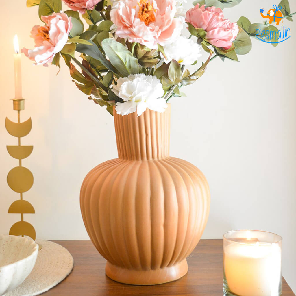 Hollyhock Victorian Ceramic Vase - view 2