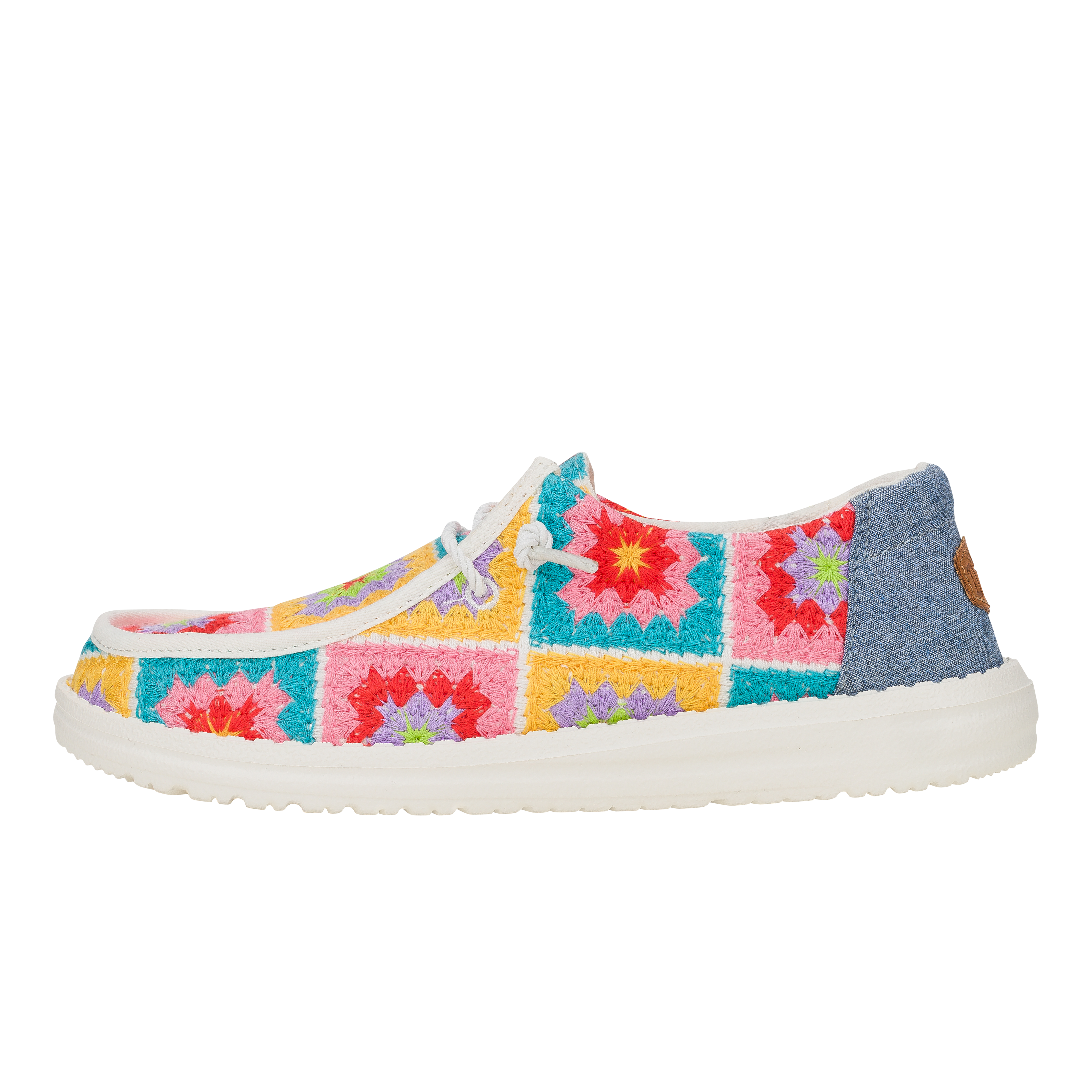 HEYDUDE shoes Wendy Crochet Squares - Pink/Multi