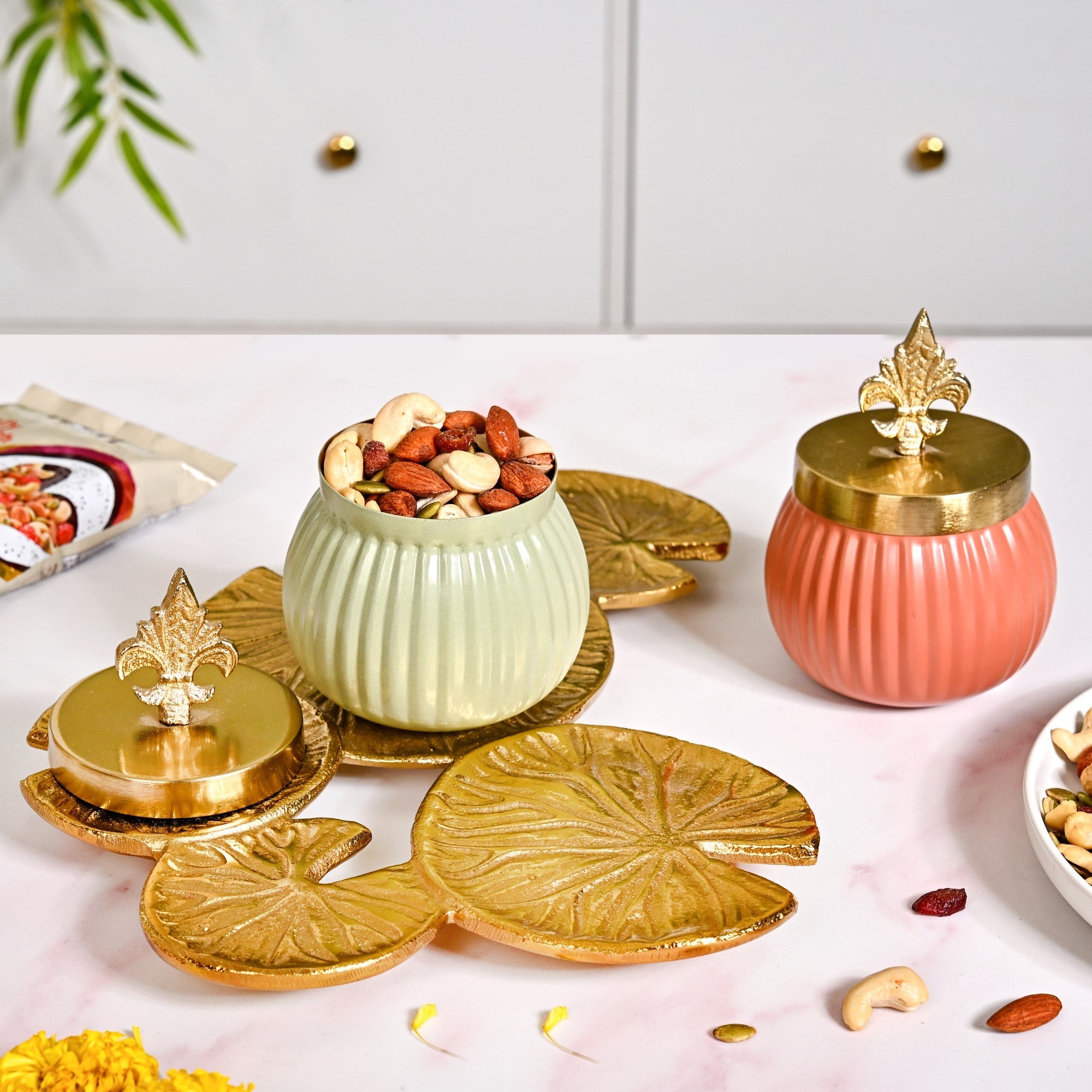 Nestasia Metallic Luxury Festive Diwali Gift Hamper