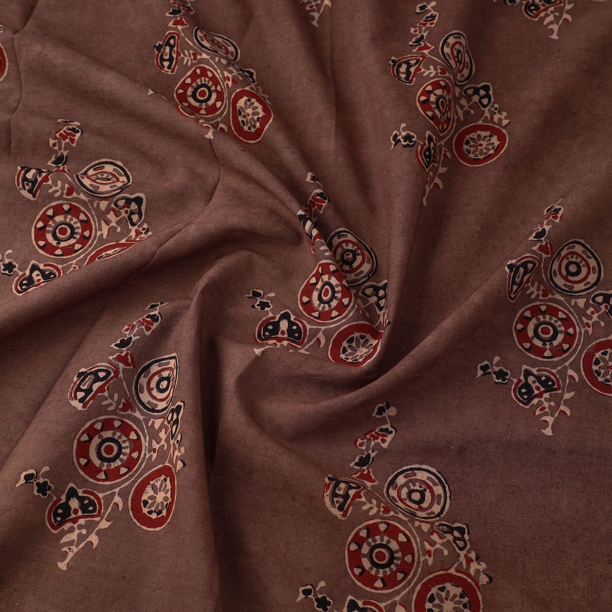 KACHCHH JI CHHAAP Brown - Pure Cotton Ajrakh Print Fabric 20 - view 3