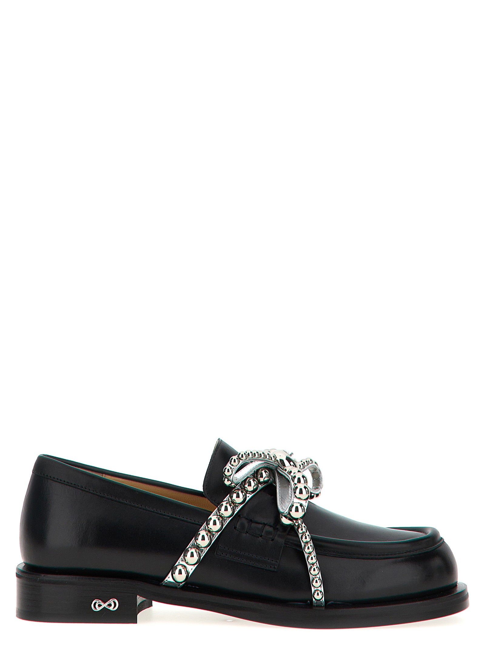 Mach & Mach Crystal Studs Loafers – 100% leather