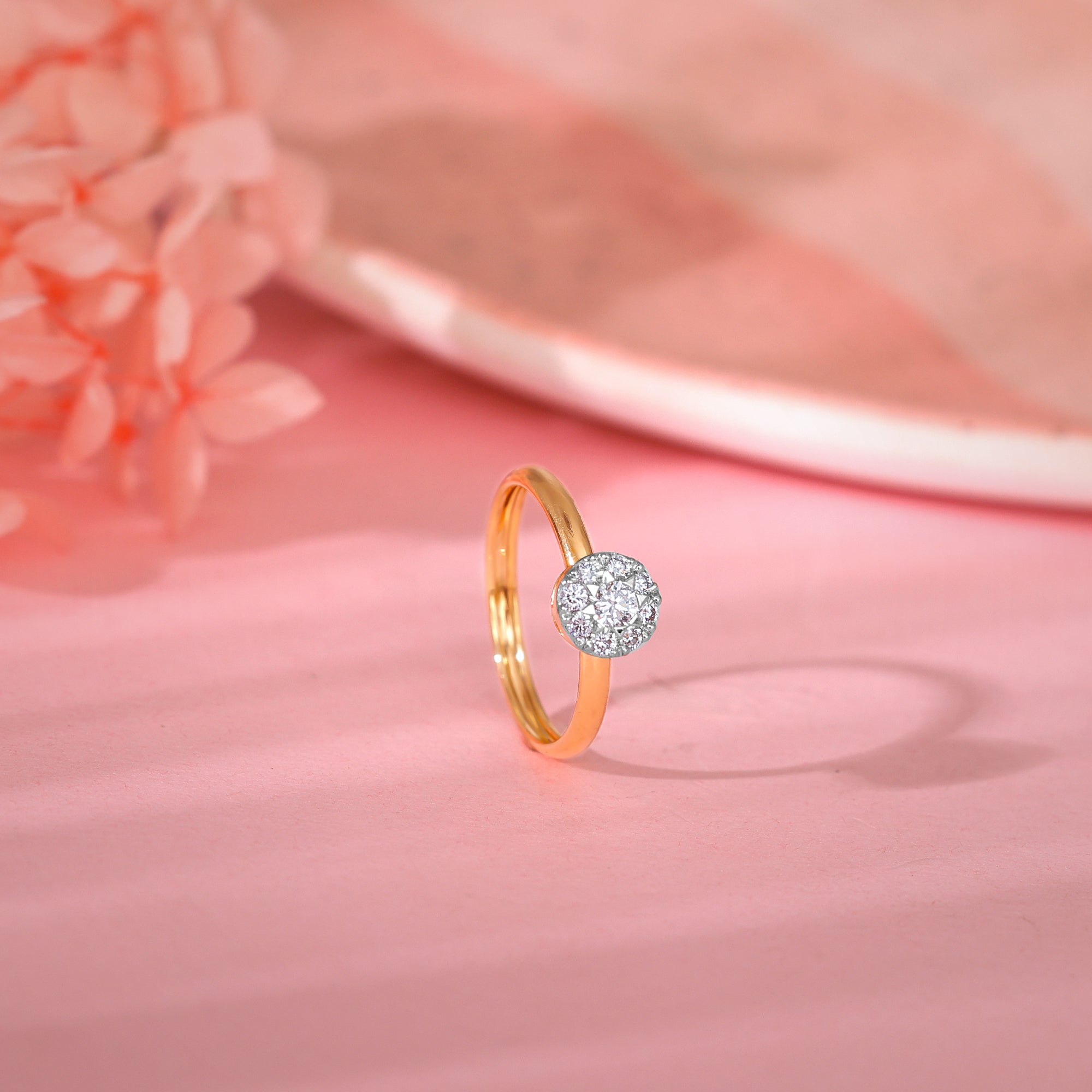 GIVA Jewellery Gold Organic Radiance Diamond Ring - view 2