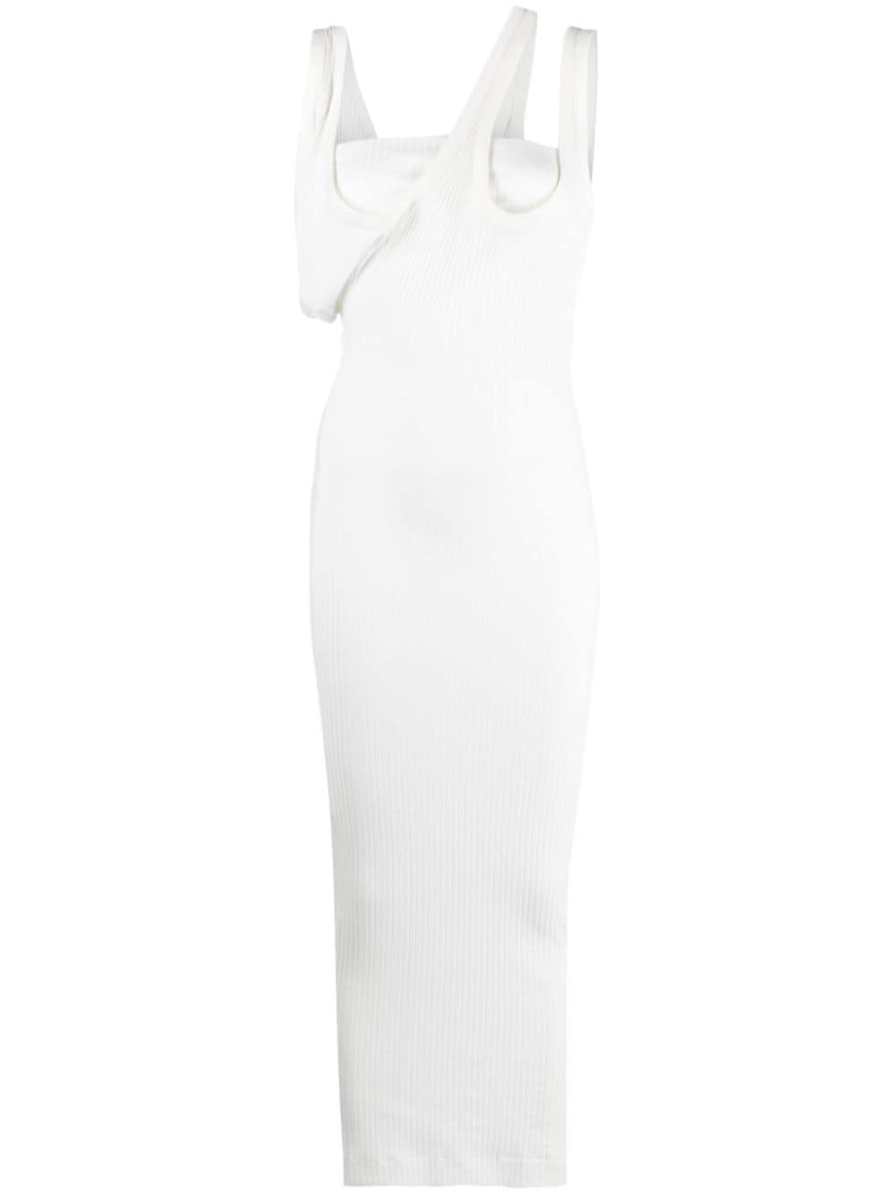 The Attico Ribbed jersey midi dress - Runway – Cotton 100%