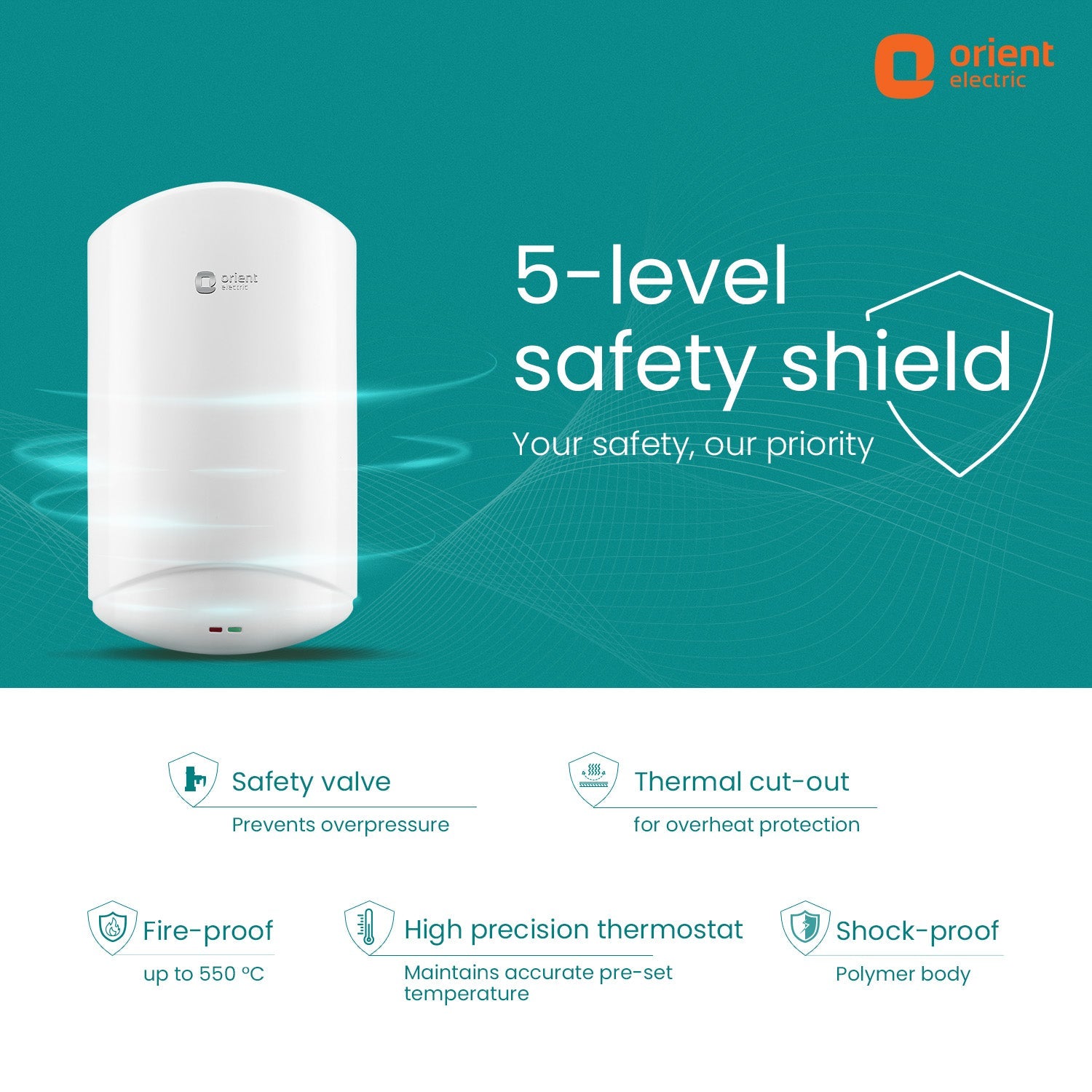 Orient Electric Aura Instant Pro 3L Instant Water Heater (Geyser) - view 3