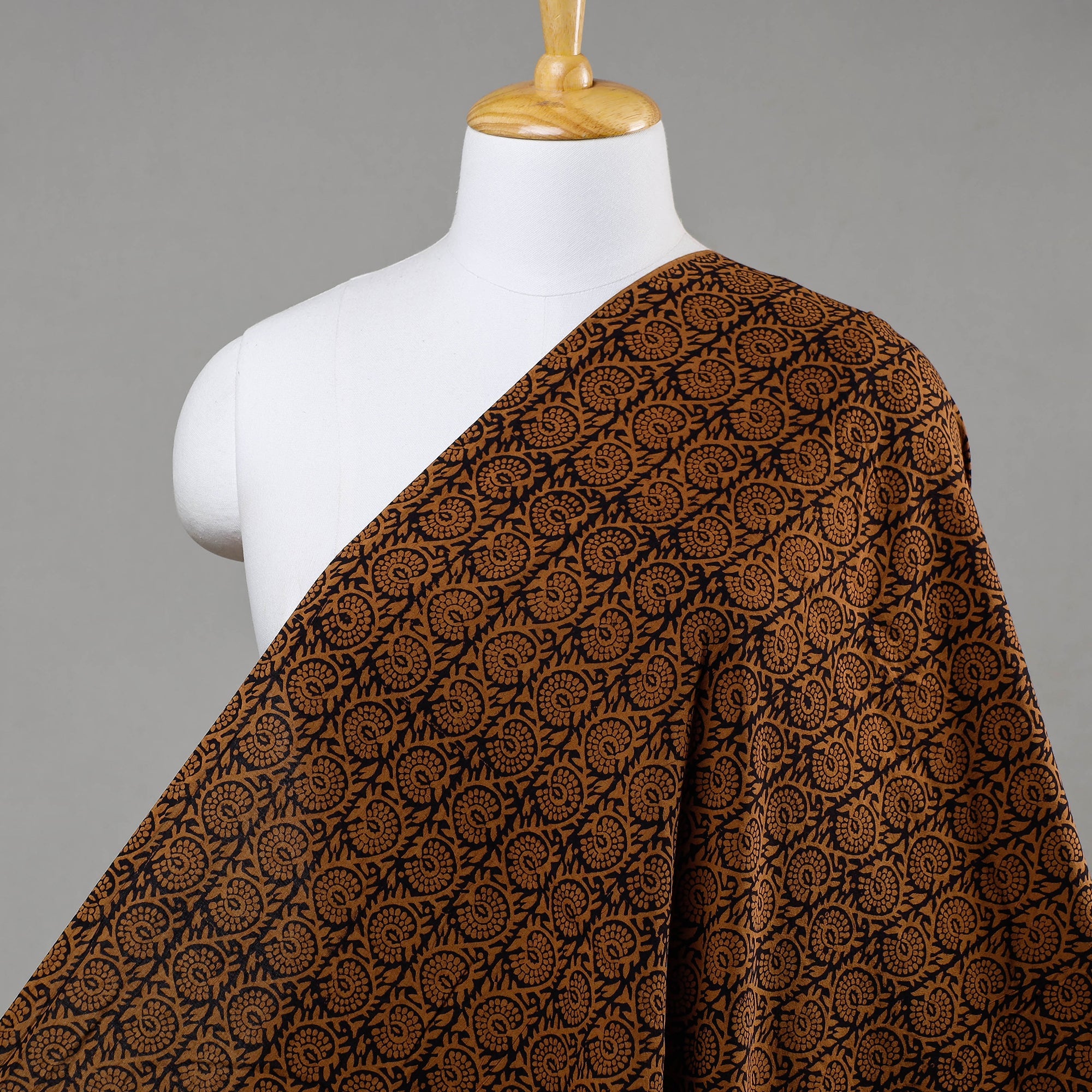 BAGH PRINTS BY MOHAMMED RAFIK KHATRI Brown - Bagh Hand Block printed Cotton Fabric