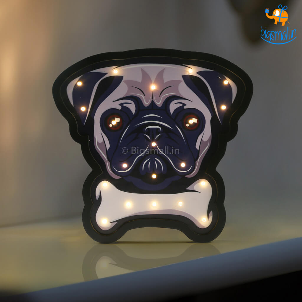 VinnyC Pug Wooden LED Lamp