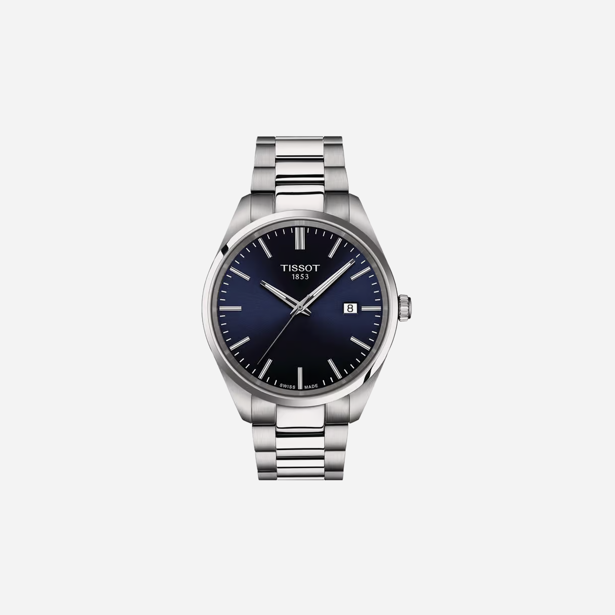 Tissot PR 100 Quartz Blue Dial 40mm Grey Stainless Steel Bracelet Watch