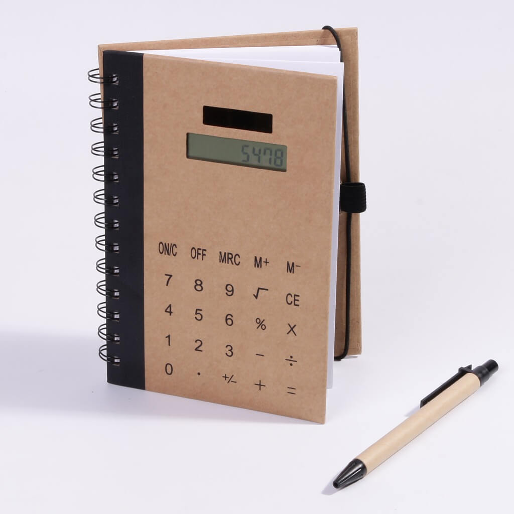 Pyrrol Notepad Diary With Solar Calculator And Pen
