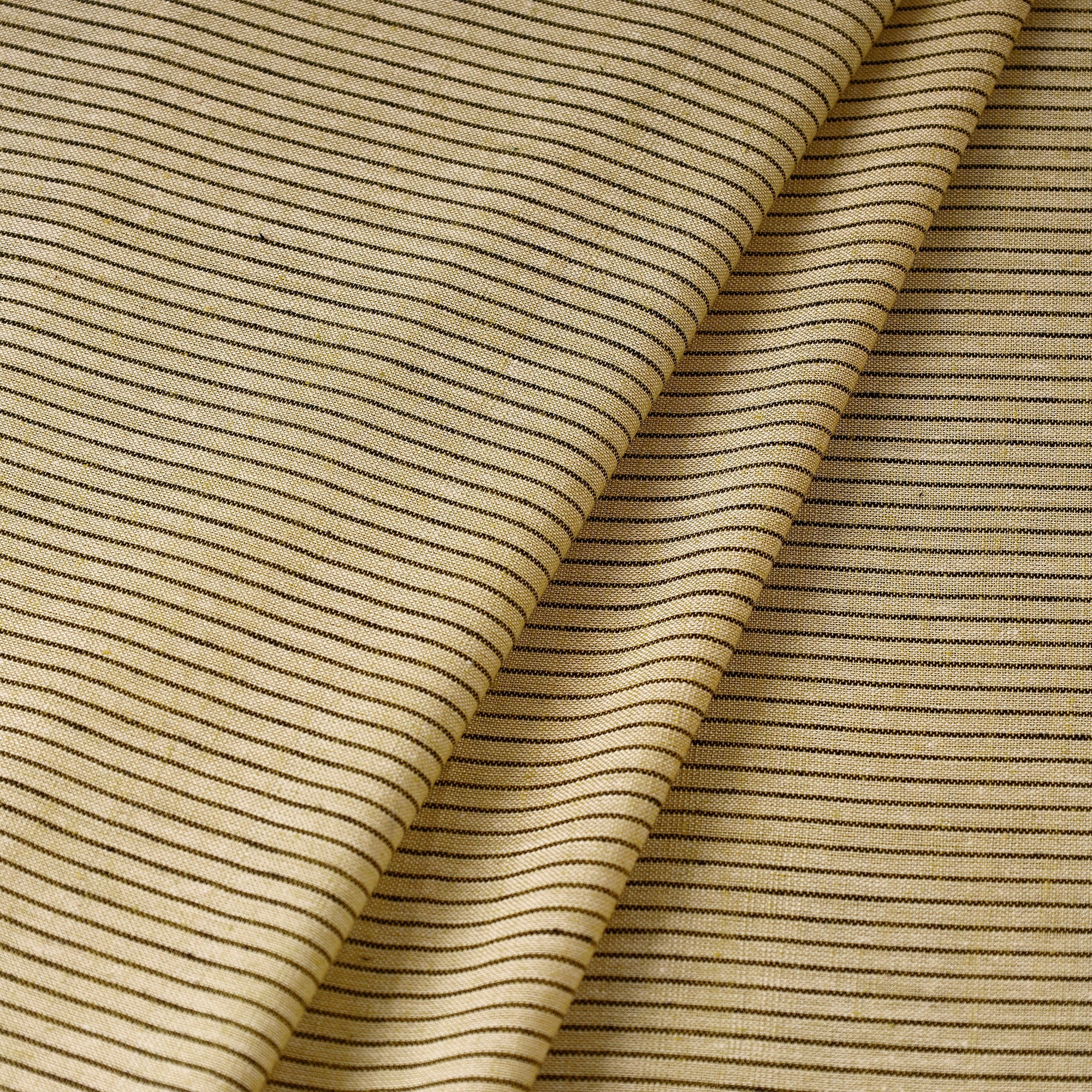 AMAN TRUST - BARAGAON WEAVES Brown - Baragaon Pre Washed Handloom Striped Cotton Fabric - view 2