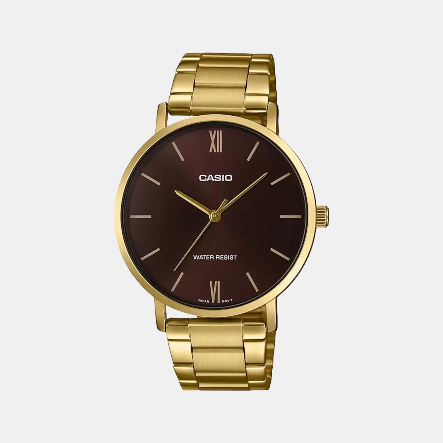 Casio Enticer Men Quartz Brown Dial Analog Stainless Steel Watch A1779