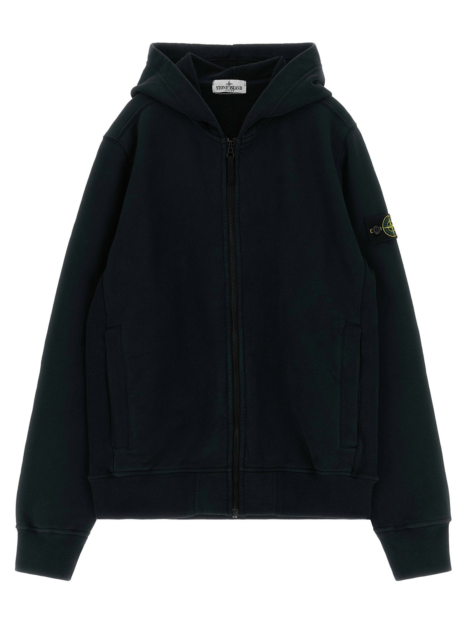 Stone Island Junior Badge Logo Hoodie – 100% cotton