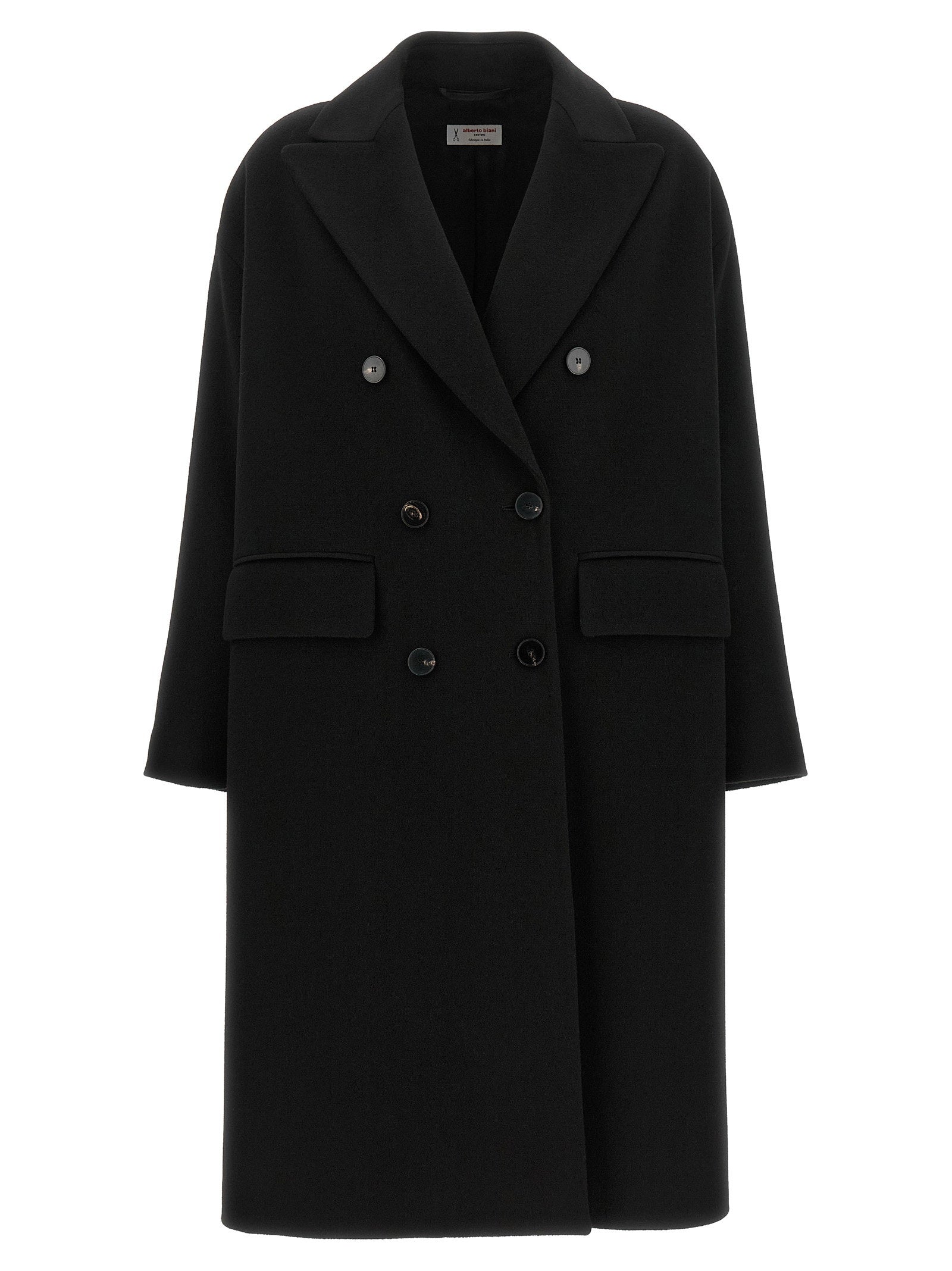 Alberto Biani Double-breasted Wide Coat – 100% wool