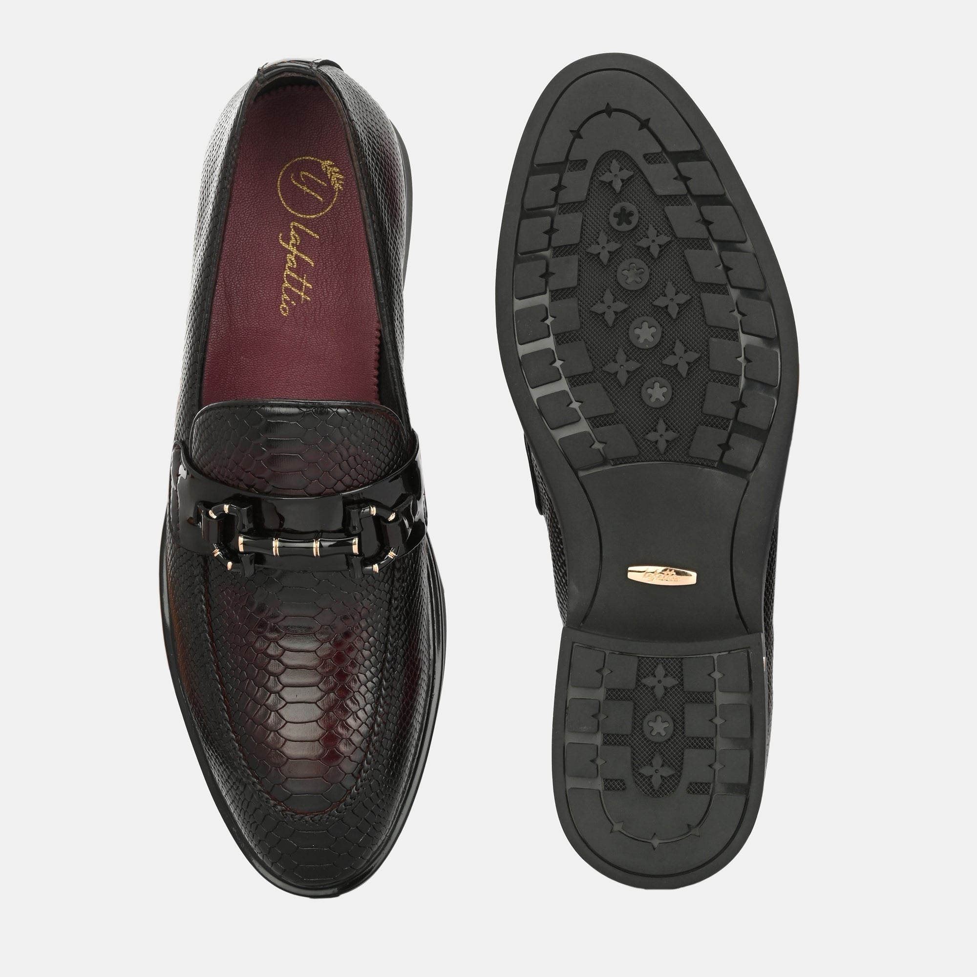 Cherry Textured Buckled Loafers by Lafattio - view 7