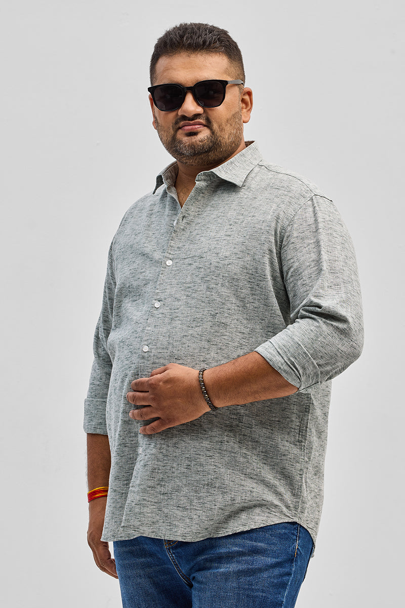 SNITCH Grey Linen Blend Shirt