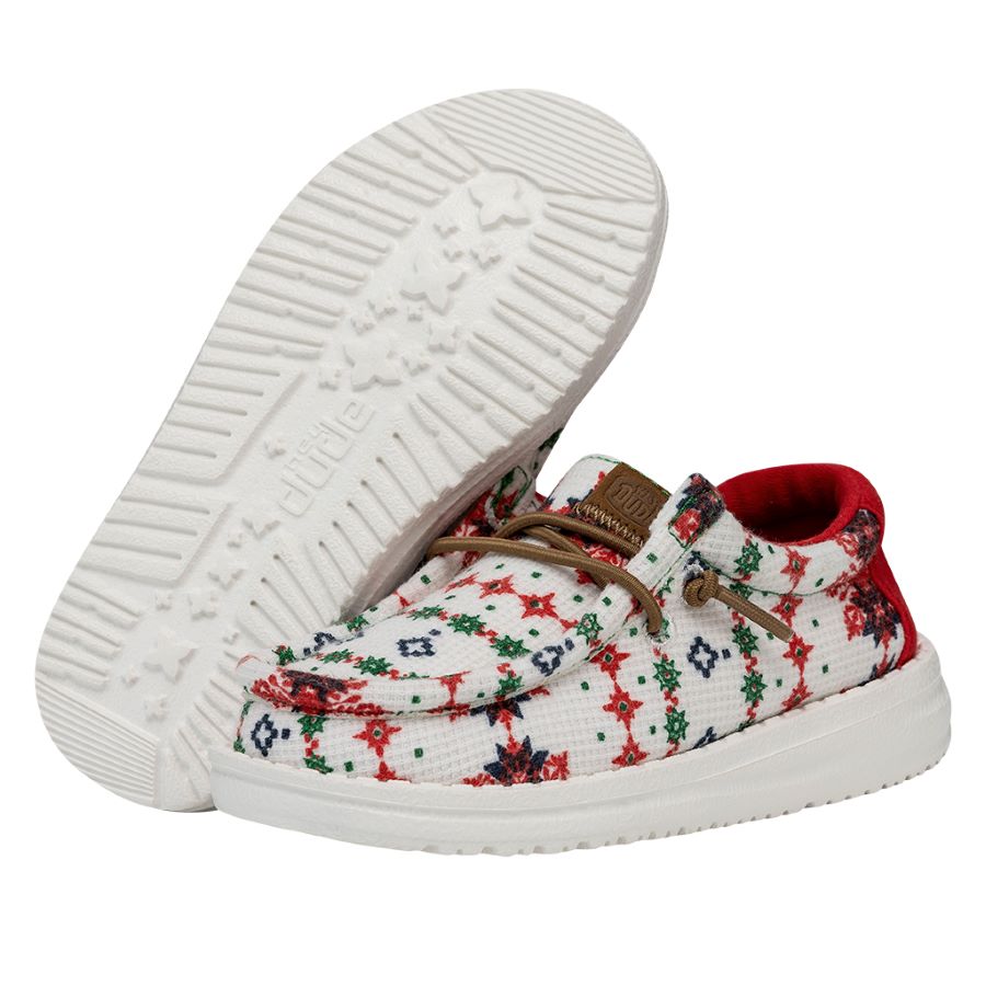 HEYDUDE shoes Wally Toddler Ugly Sweater Cool Yule - Holiday Cream - view 3