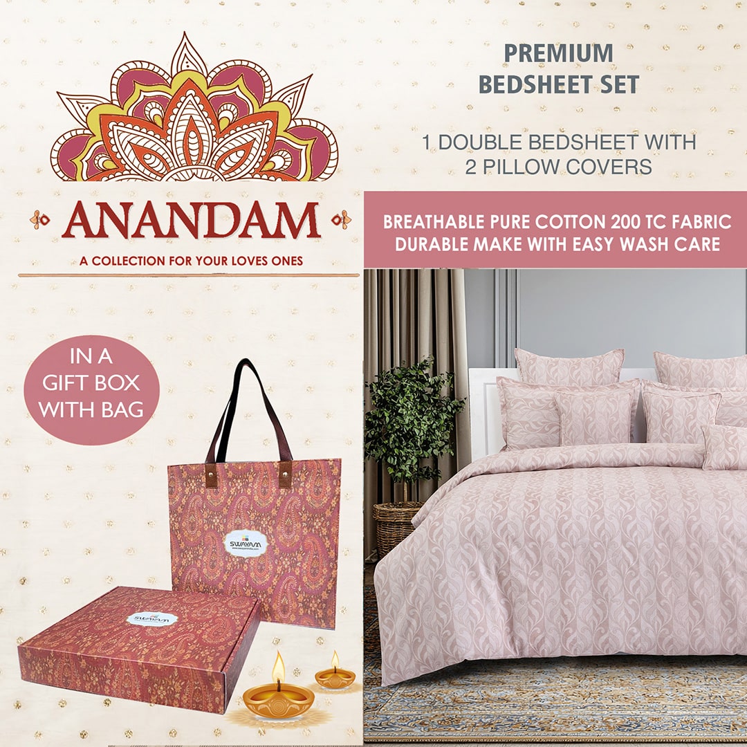 Swayam India Anandam Double Bedsheet with 2 Pillow Covers - 14156
