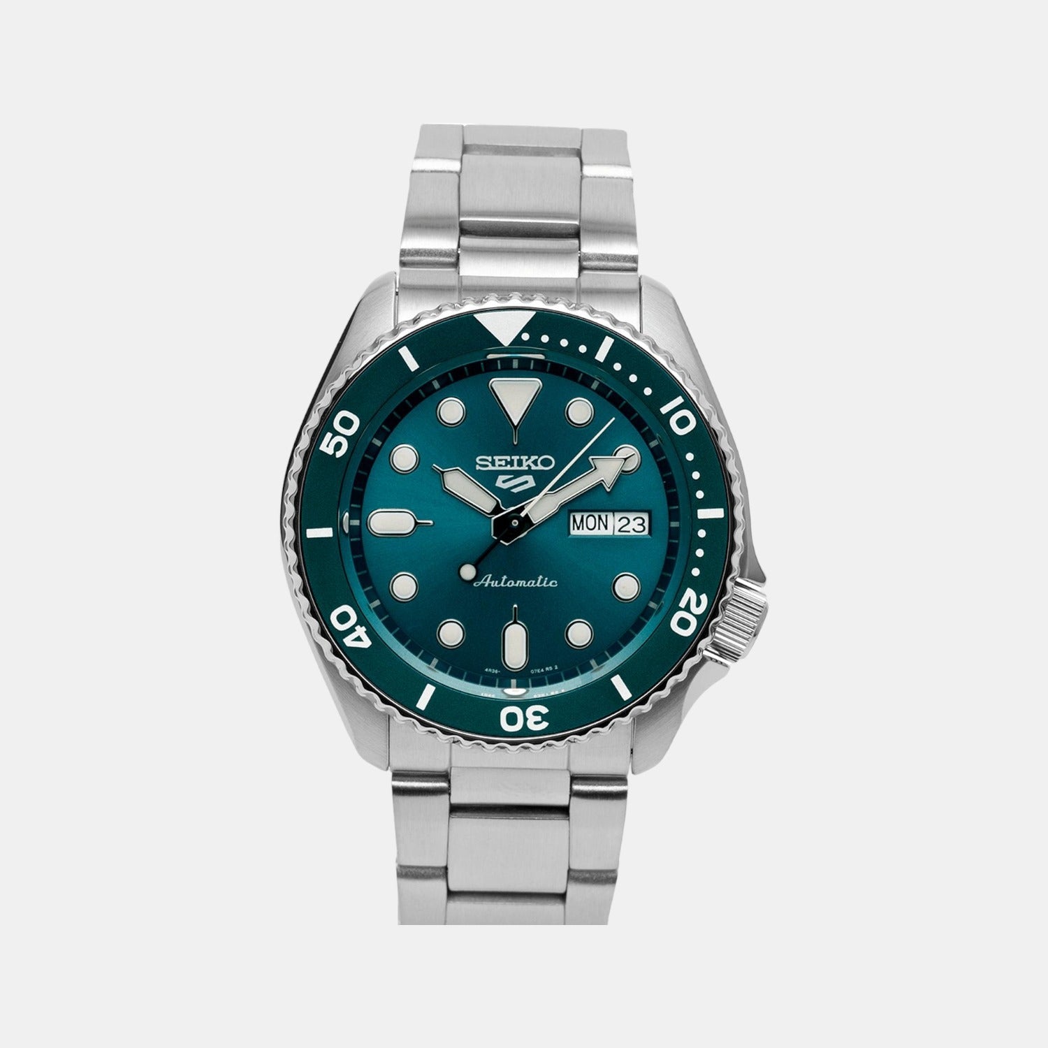 Seiko 5 Sports Men Automatic Green Dial Analog Stainless Steel Watch SRPD61K1