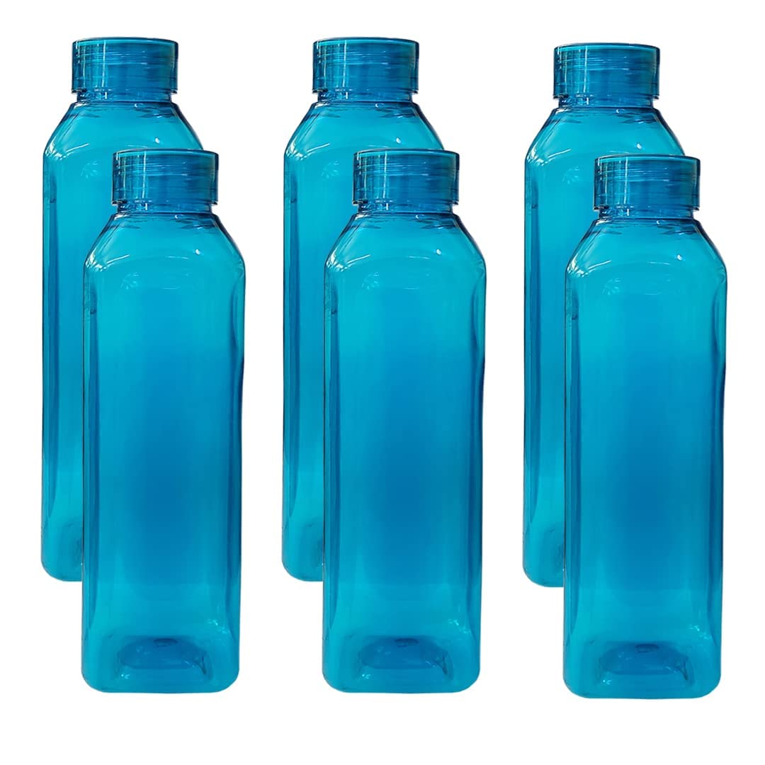 Kuber Industries Mat for Refrigerator + Plastic Water Bottle 1 Liter | Fridge Mat (Set of 6) | Water Bottle for Fridge (Set of 6)