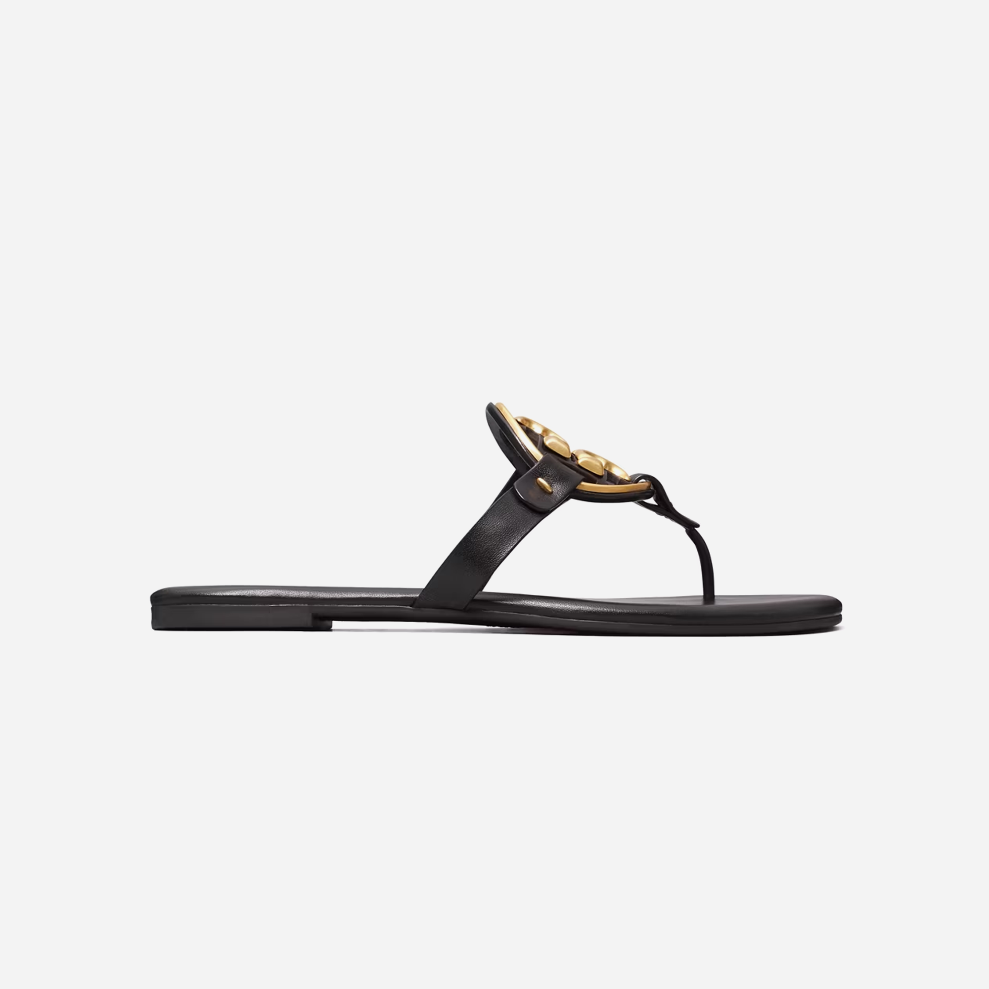 Tory Burch Miller Soft Metal Logo Sandal Perfect Black - view 2