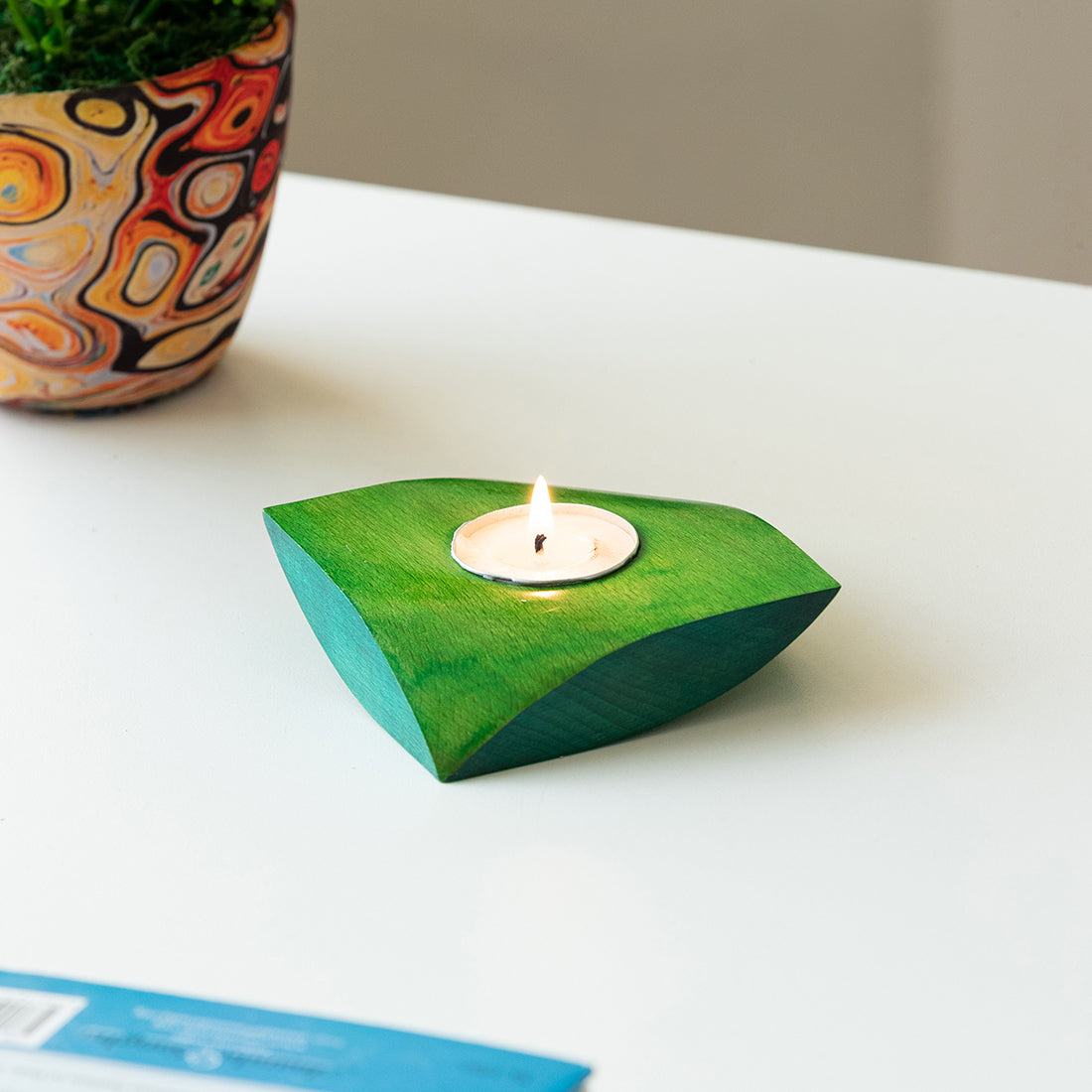 EXCLUSIVELANE 'Jugnu Heera' Wooden Tea Light Holder