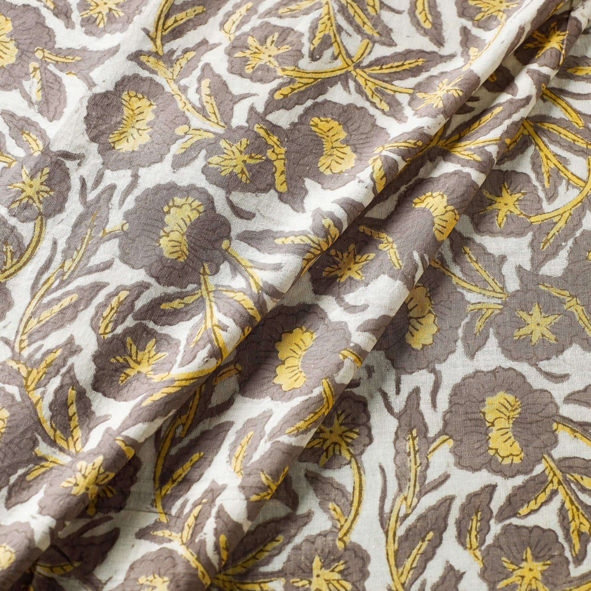 HAVELI CHRONICLES Beige - Vanaspati Bagru Block Print Cotton Fabric - view 2