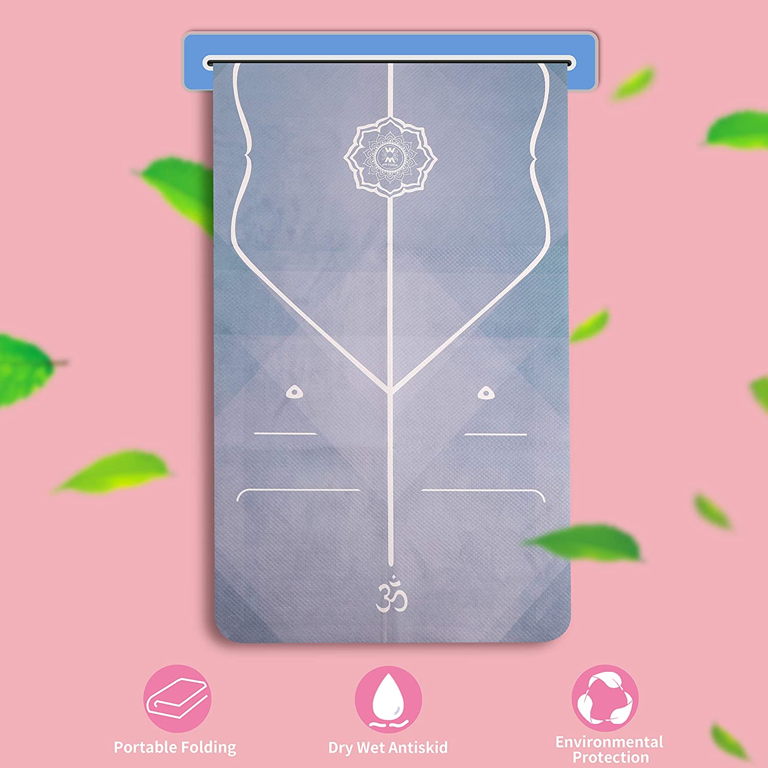 UPYOGA Suede Anti-Slip Yoga Mat With Alignment Lines