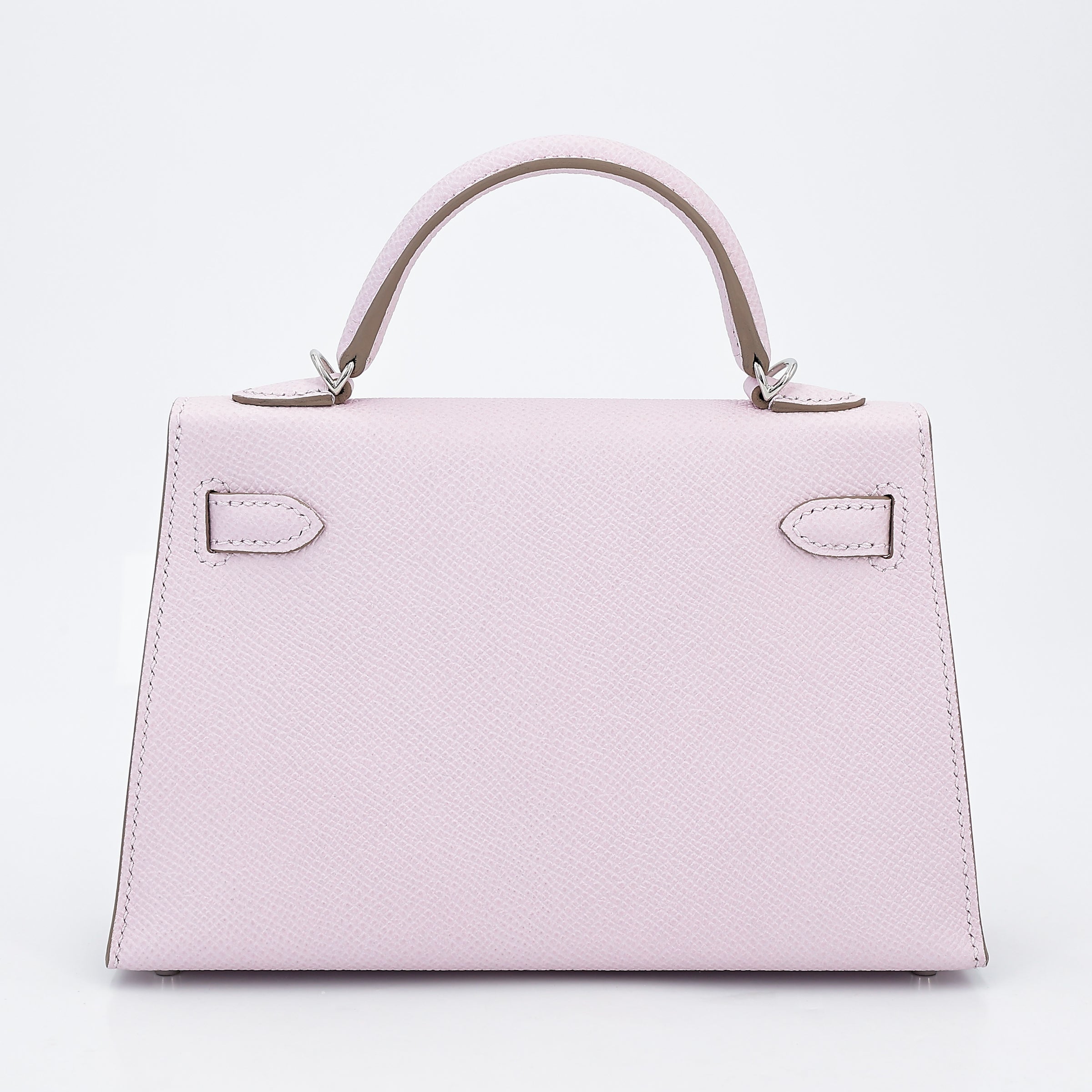 Cop Underdog HERMÈS Mini Kelly II Mauve Pale (09) Epsom Palladium hardware - view 2
