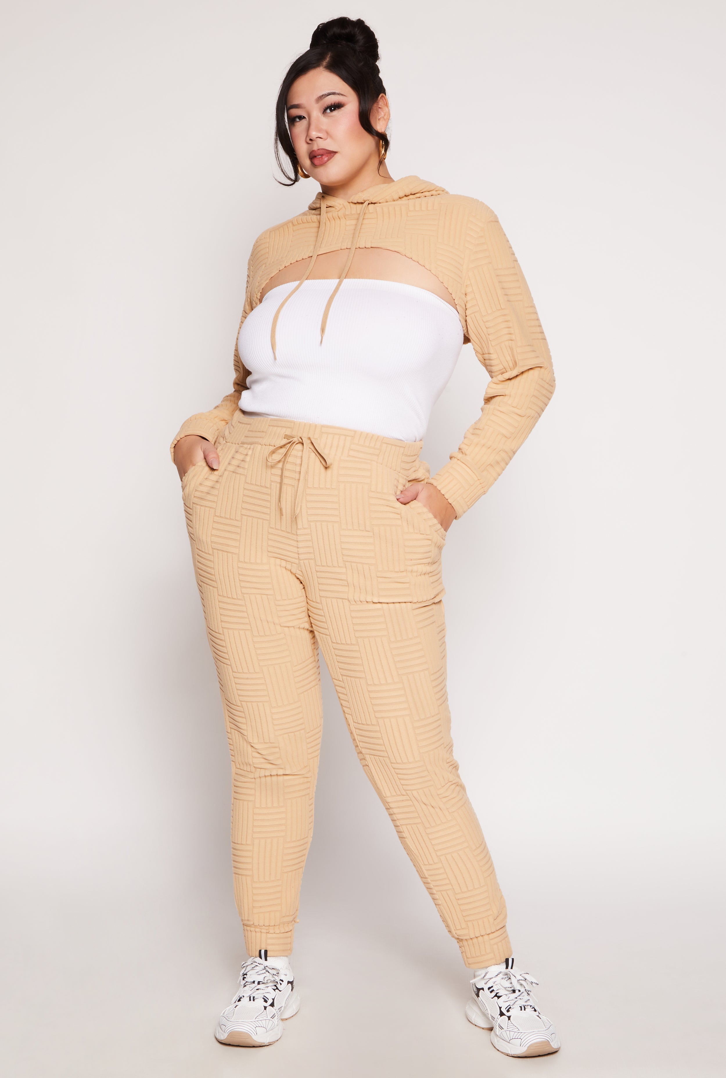 Rainbow Shops Plus Size Geometric Patterned Joggers