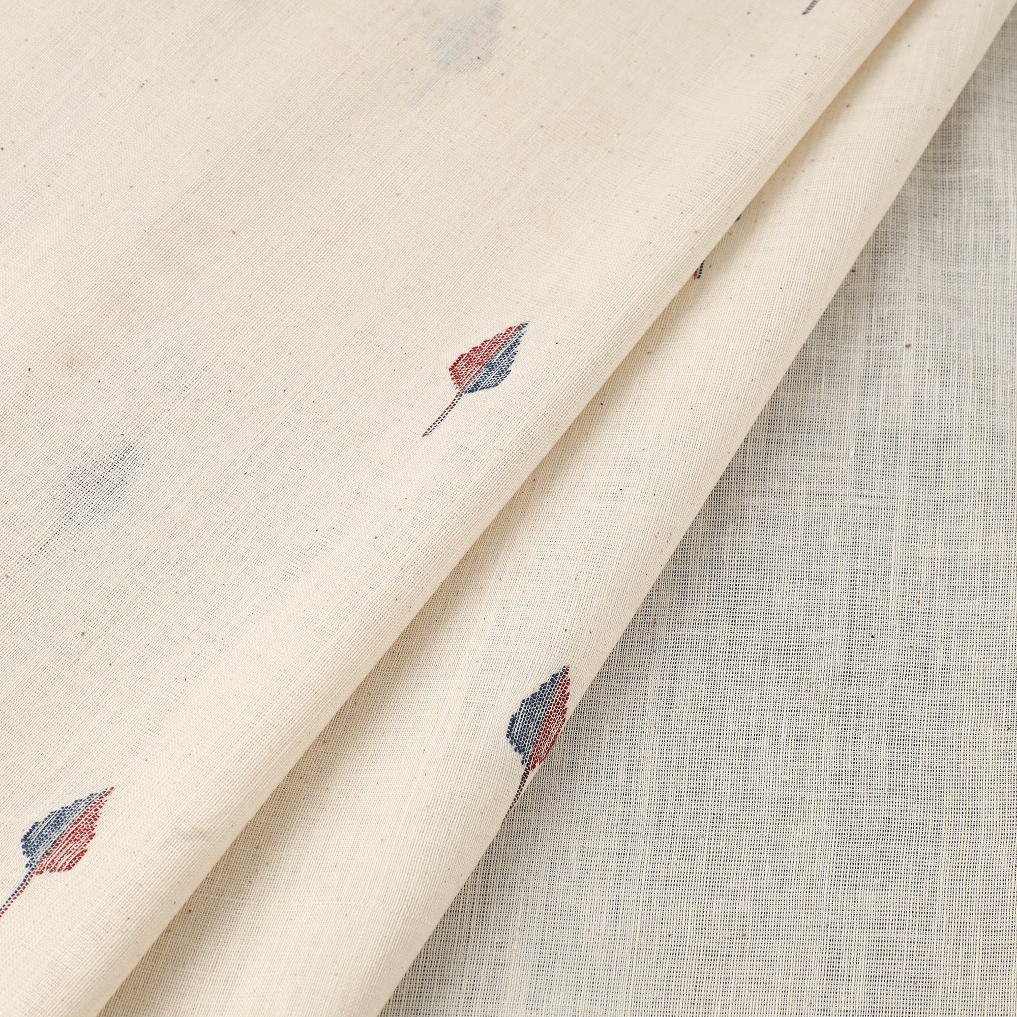 SOUTH KARGHA Beige - Handspun Handloom Natural Dyed Cotton Kora Jamdani Fabric 45 - view 2