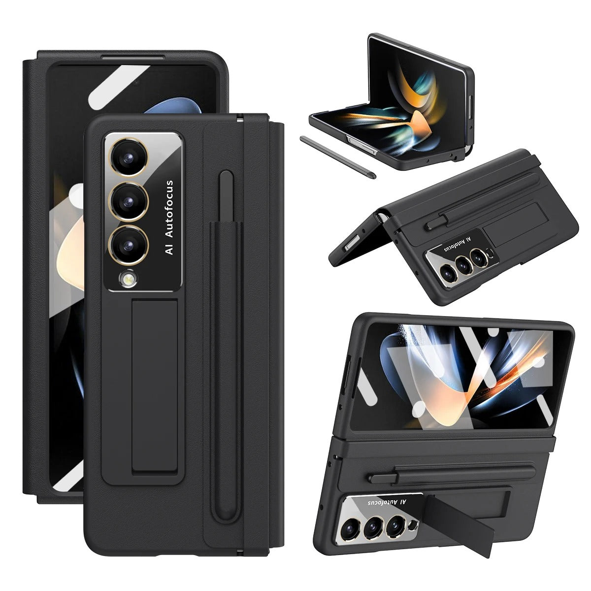 Million Cases Stretchable Leather Hinge Folding Kickstand Case - Samsung