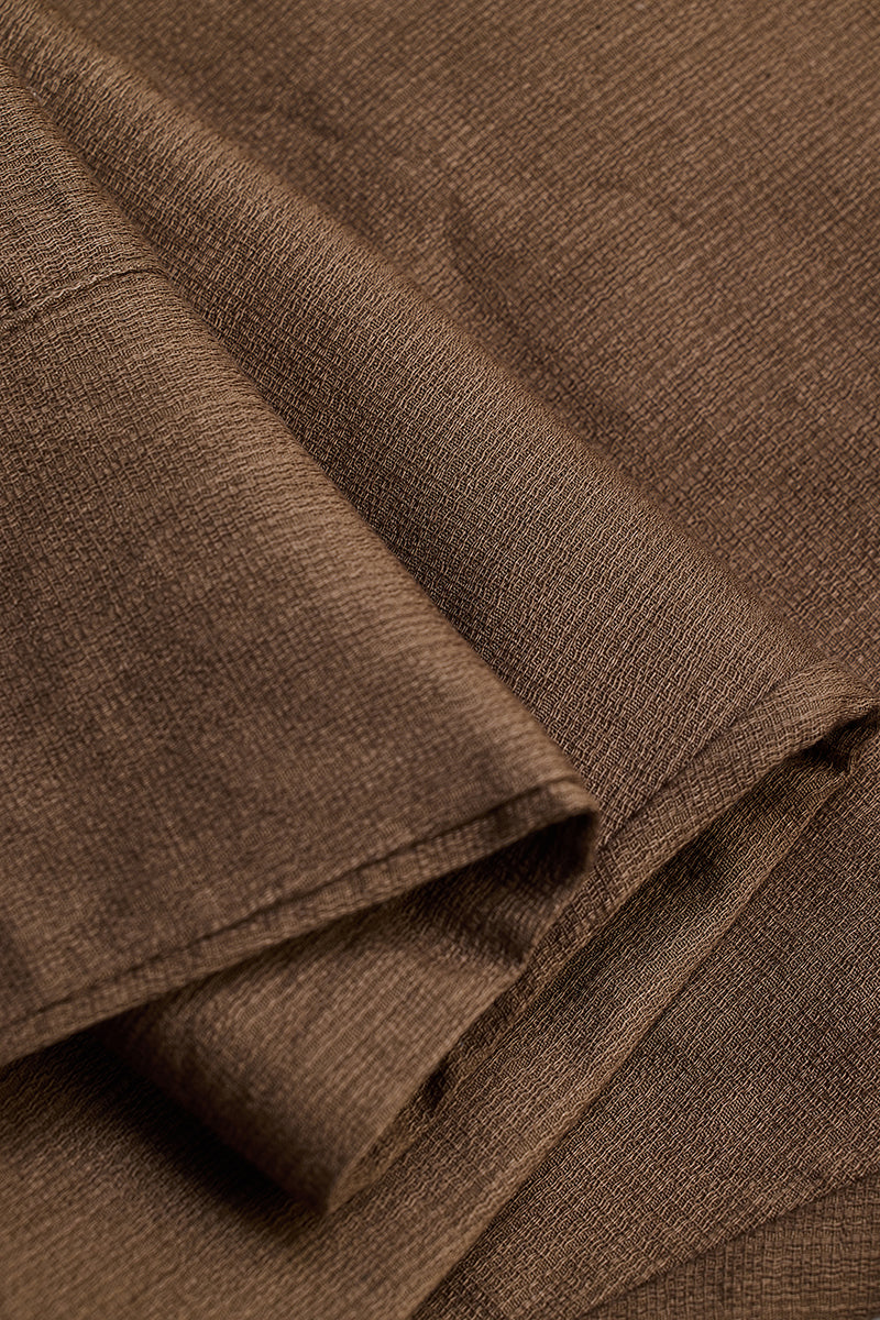 SNITCH Brown Textured Relaxed Fit Trousers - view 9