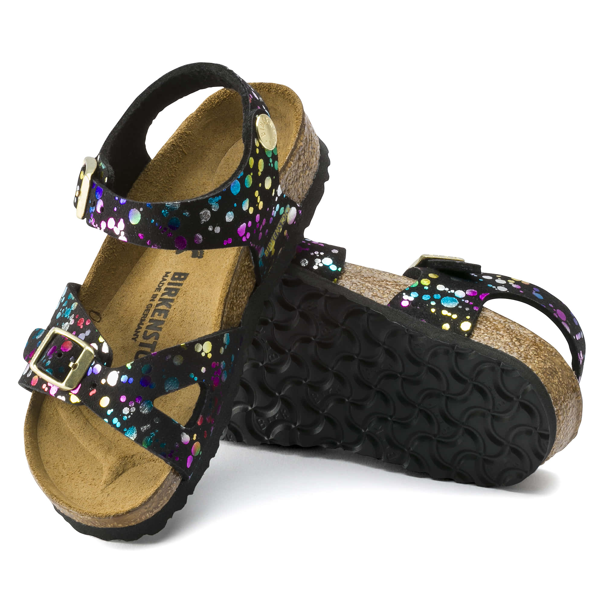 Birkenstock Rio Kids Synthetics – Black Black/Confetti