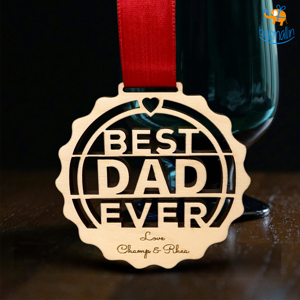 Chitra Chaya Personalized Best Dad Wooden Medal | COD Not Available