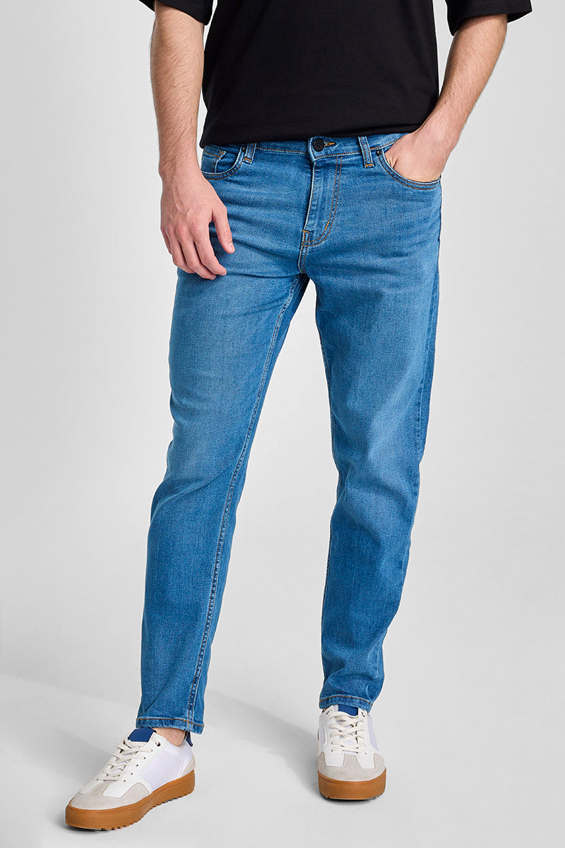 SNITCH Blue Tapered Fit Jeans