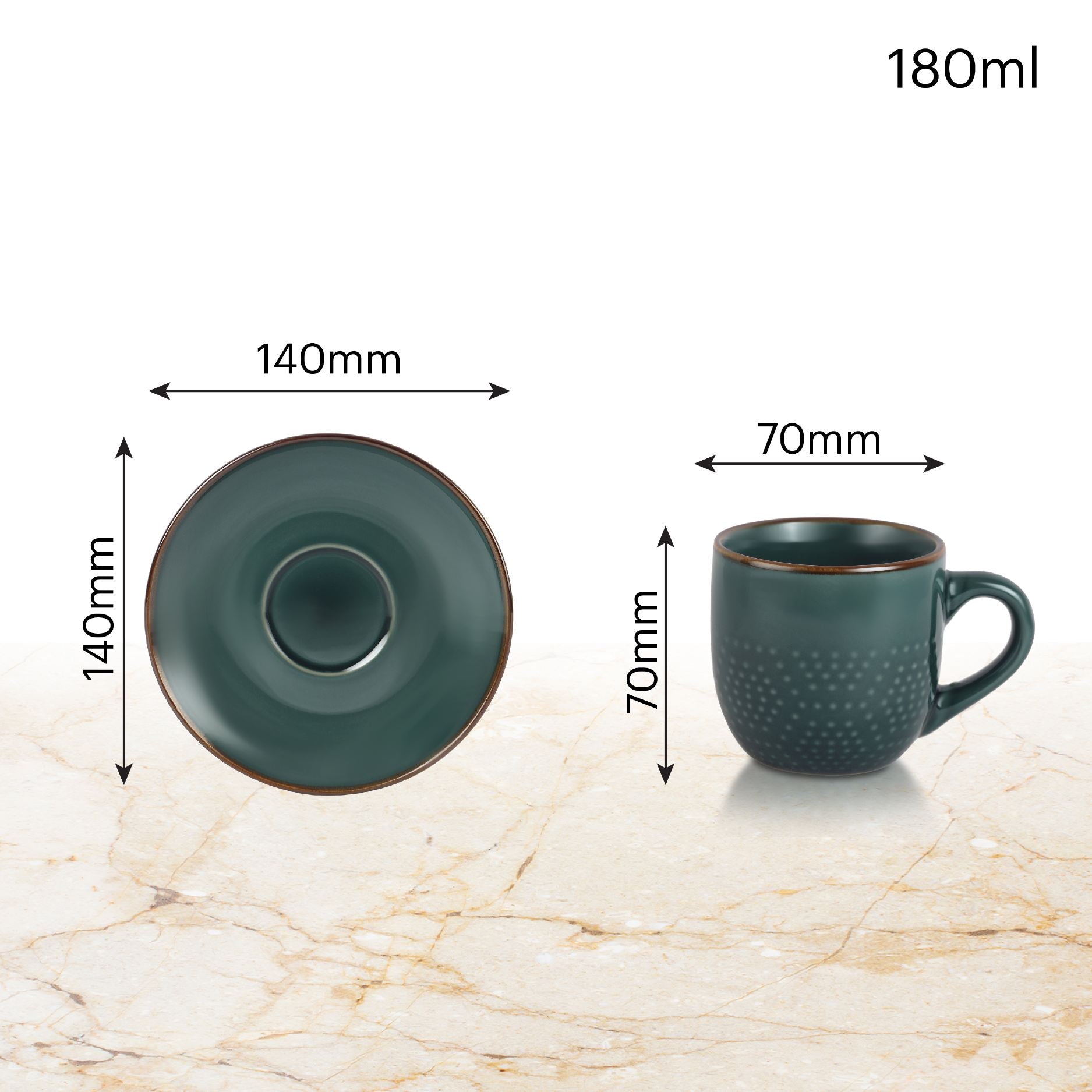 Cello Hampshire 6 Pieces Ceramic Cup & Saucer - view 30