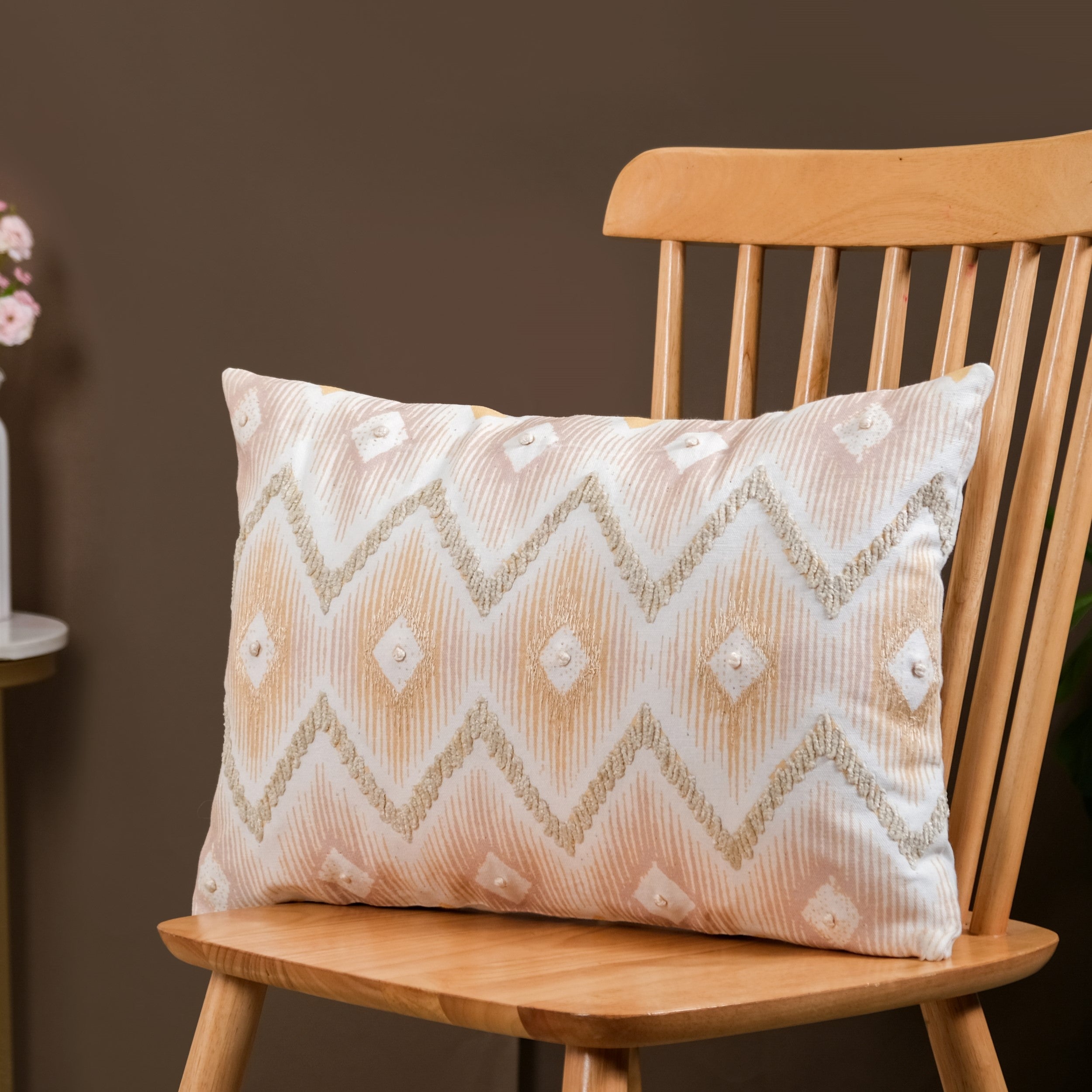 Nestasia Ikat Embroidered Cushion Cover 50x35 cm - view 2